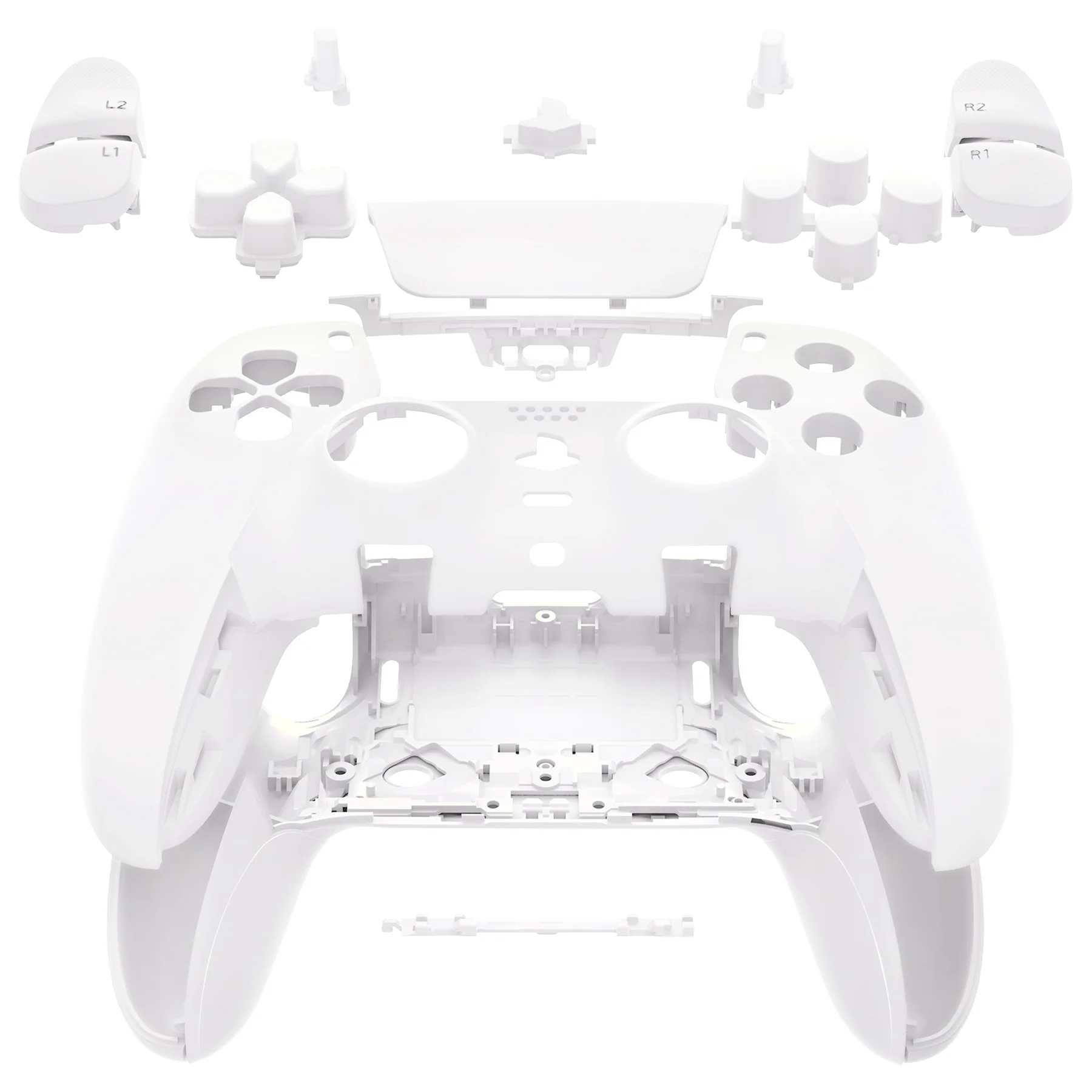 eXtremeRate Replacement Full Set Shells with Buttons Compatible with PS5 Edge Controller - White - Image 3