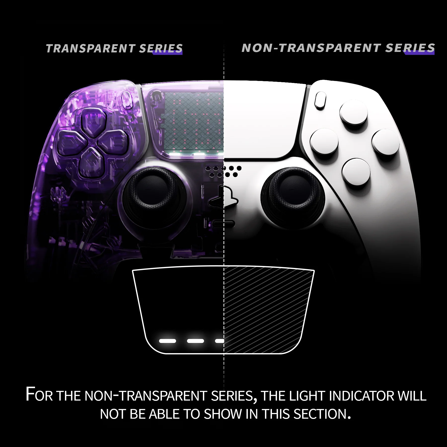 eXtremeRate Replacement Full Set Shells with Buttons Compatible with PS5 Edge Controller - White - Image 4