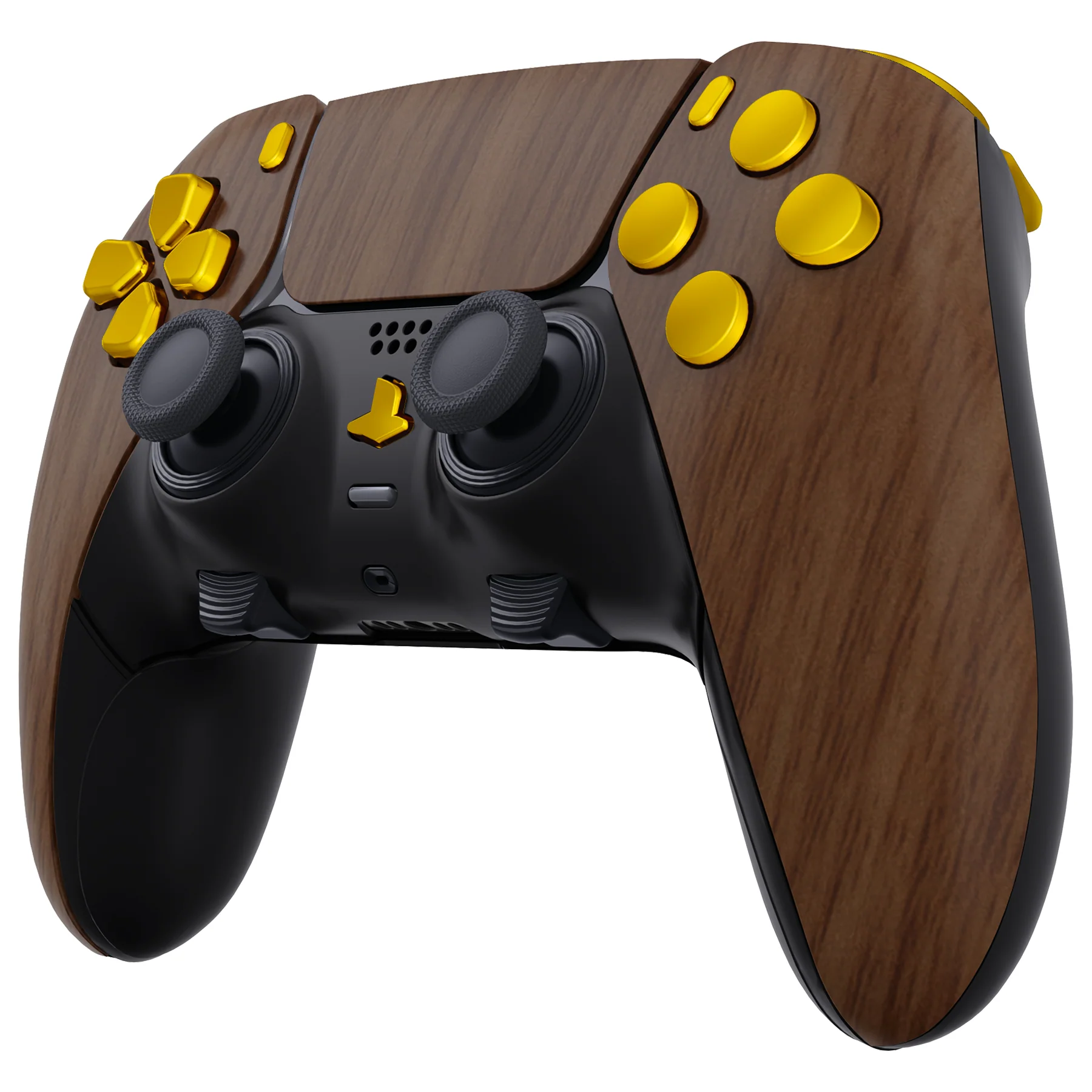eXtremeRate Replacement Full Set Shells with Buttons Compatible with PS5 Edge Controller - Wood Grain & Black - Image 5