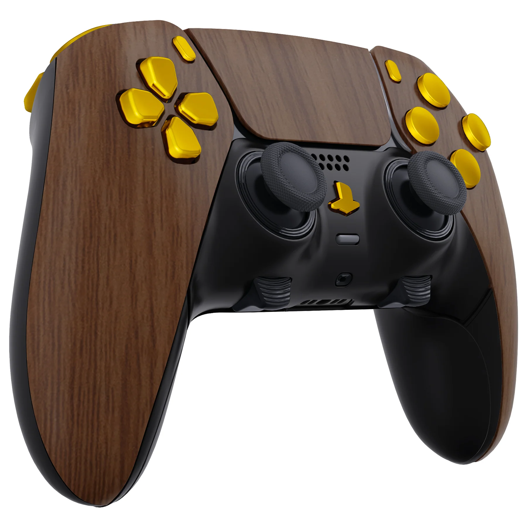 eXtremeRate Replacement Full Set Shells with Buttons Compatible with PS5 Edge Controller - Wood Grain & Black - Image 6