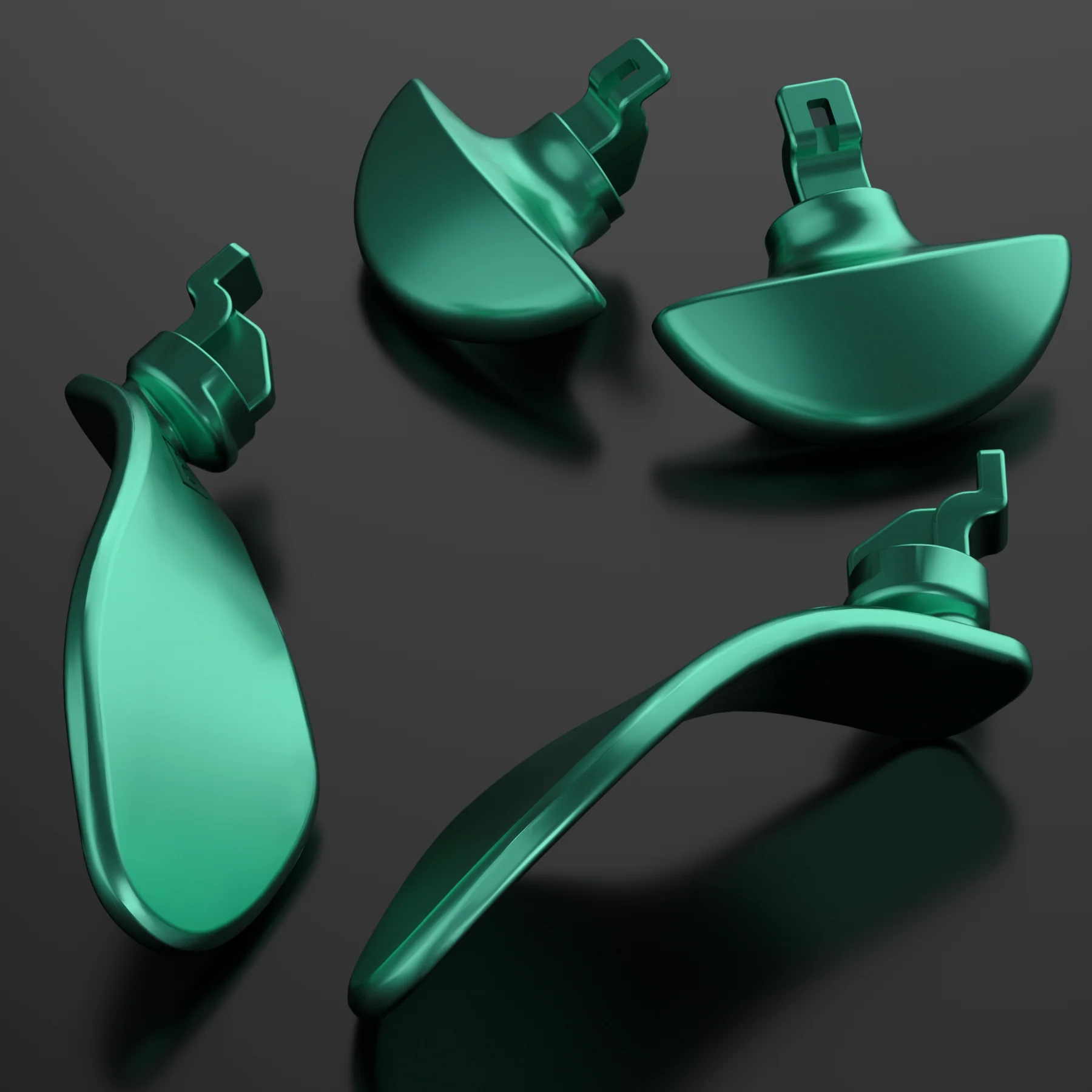 eXtremeRate Replacement Interchangeable 4PCS Metal Back Paddles for PS5 Edge Controller - Metallic Aqua Green - Image 8
