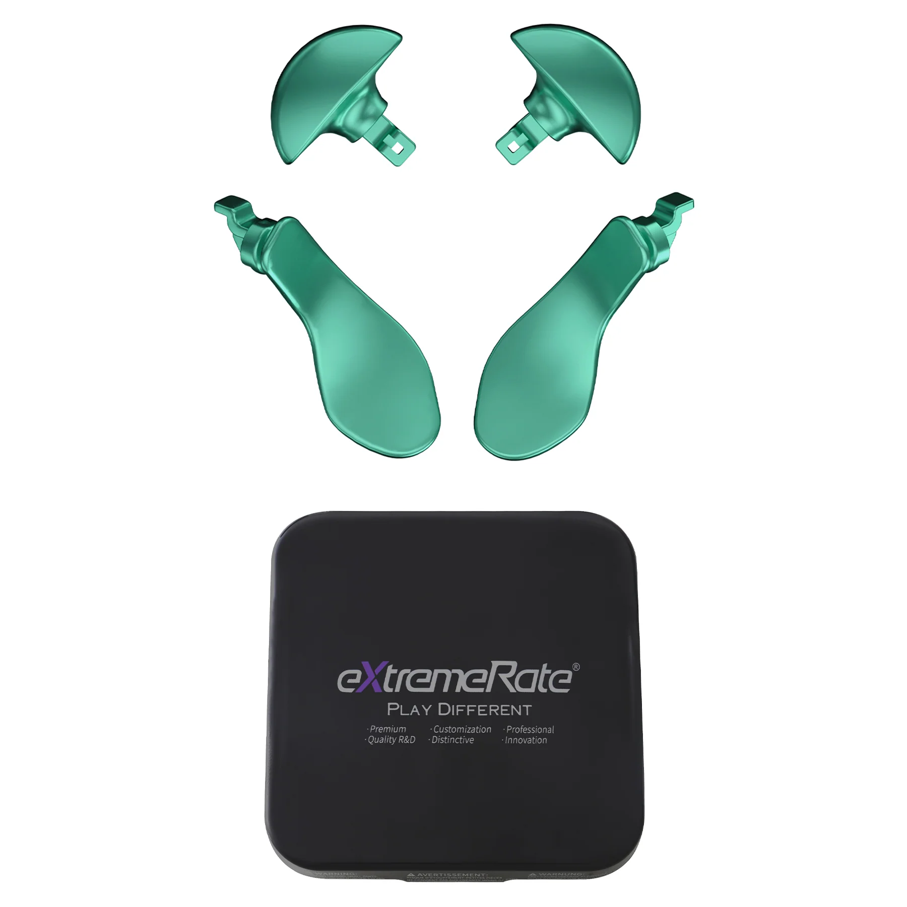 eXtremeRate Replacement Interchangeable 4PCS Metal Back Paddles for PS5 Edge Controller - Metallic Aqua Green - Image 9