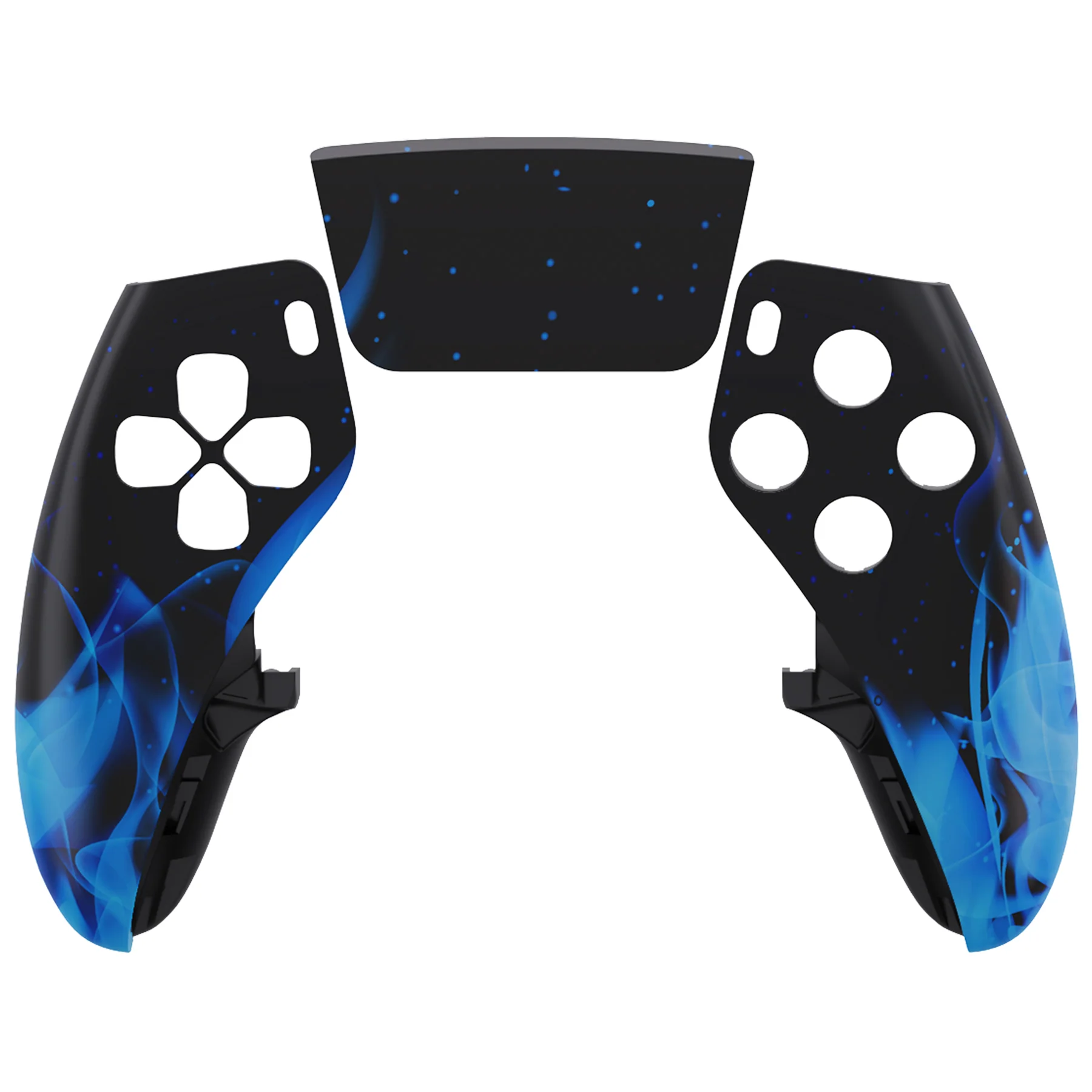 eXtremeRate Replacement Left Right Front Housing Shell with Touchpad Compatible with PS5 Edge Controller - Blue Flame - Image 7