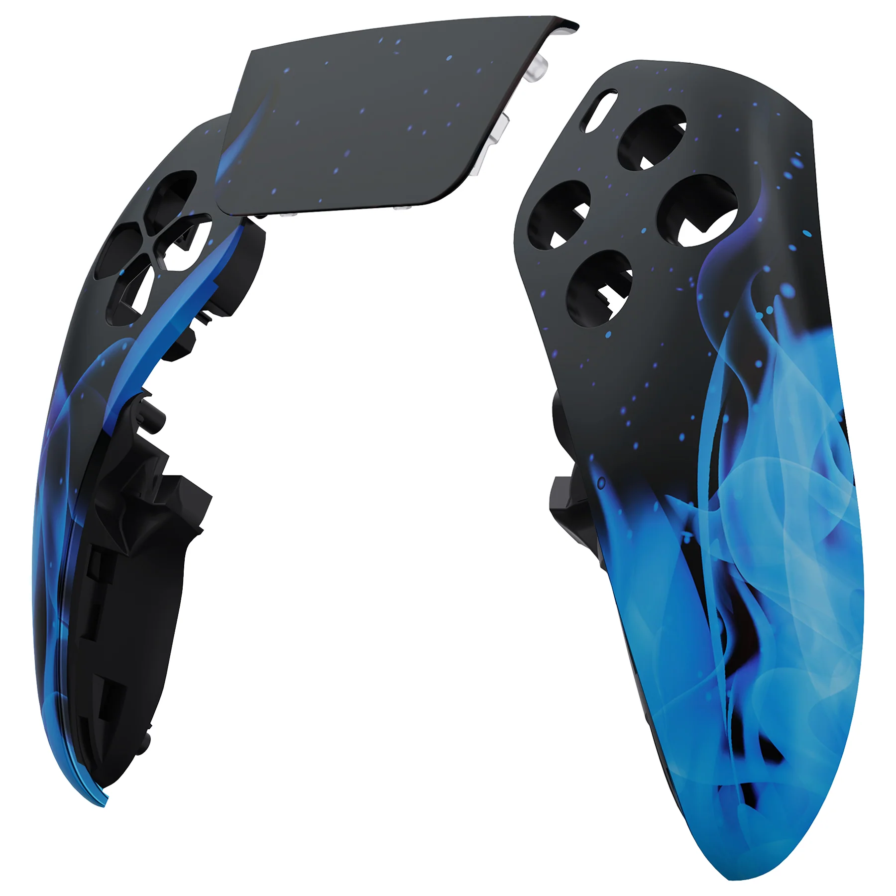 eXtremeRate Replacement Left Right Front Housing Shell with Touchpad Compatible with PS5 Edge Controller - Blue Flame - Image 8