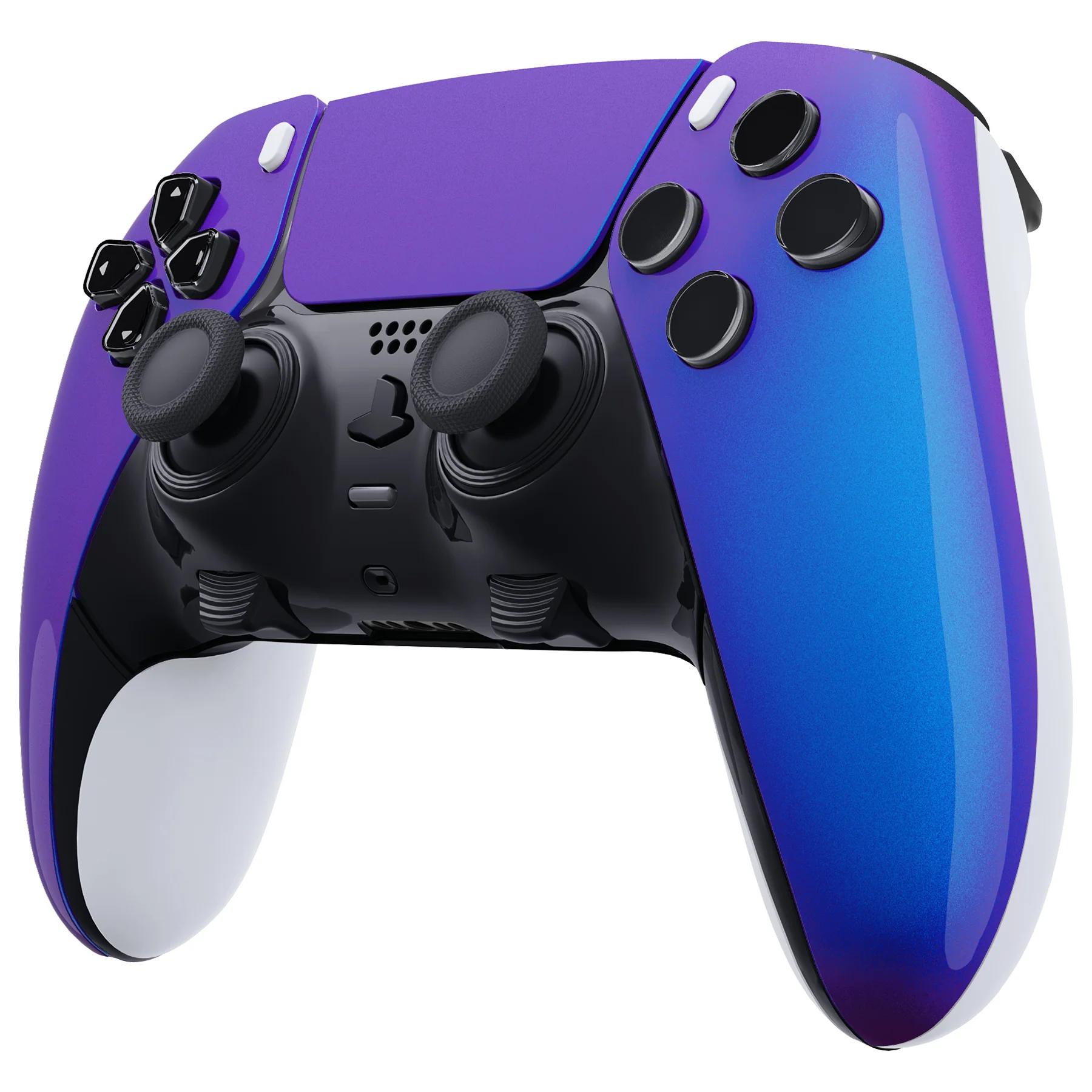 eXtremeRate Replacement Left Right Front Housing Shell with Touchpad Compatible with PS5 Edge Controller - Chameleon Purple Blue - Image 5