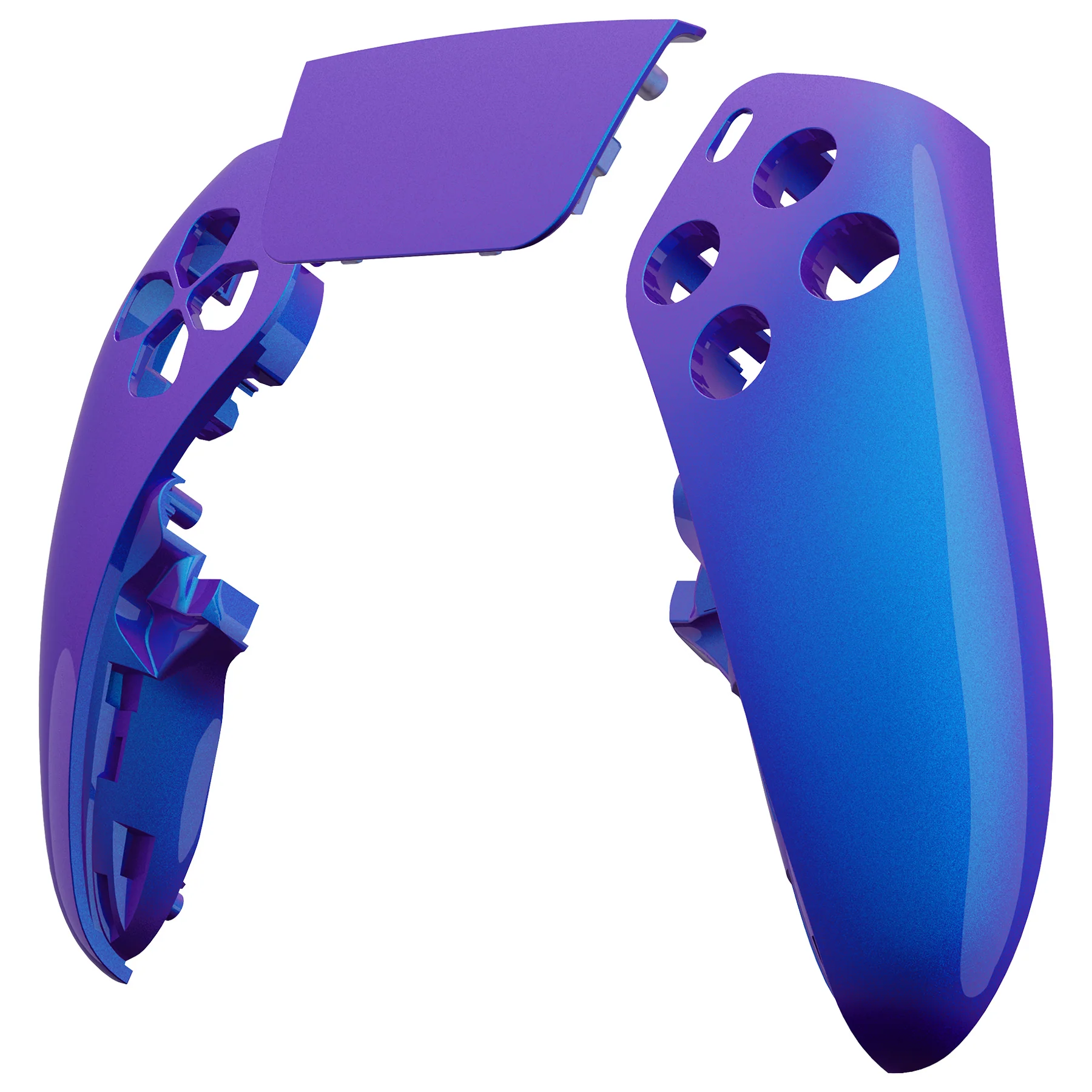 eXtremeRate Replacement Left Right Front Housing Shell with Touchpad Compatible with PS5 Edge Controller - Chameleon Purple Blue - Image 8