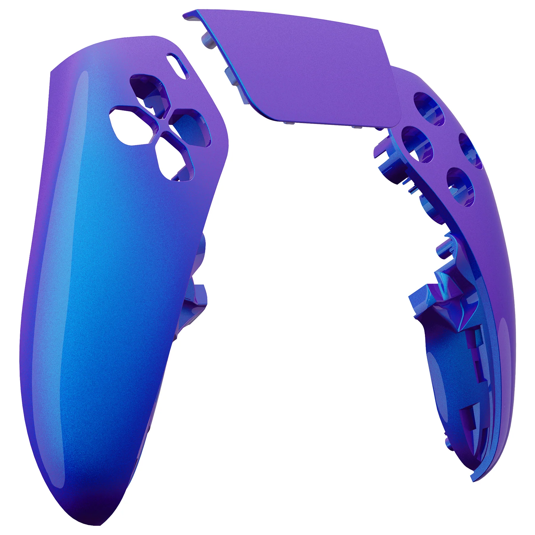 eXtremeRate Replacement Left Right Front Housing Shell with Touchpad Compatible with PS5 Edge Controller - Chameleon Purple Blue - Image 9
