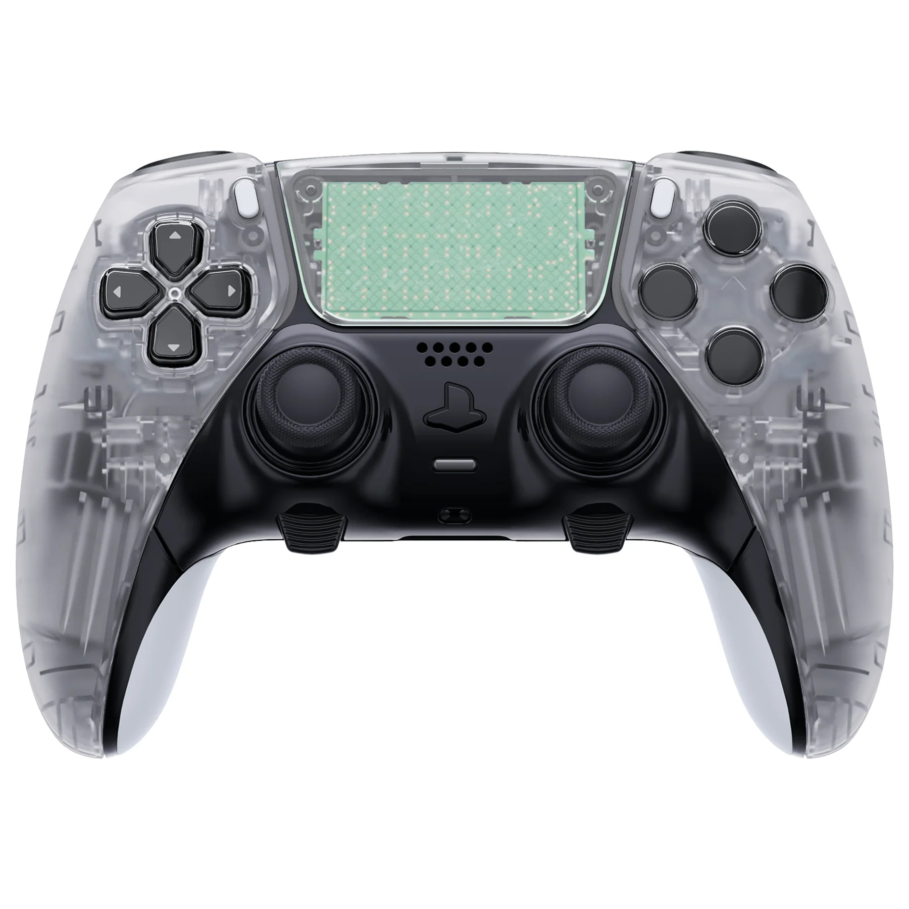eXtremeRate Replacement Left Right Front Housing Shell with Touchpad Compatible with PS5 Edge Controller - Clear - Image 2