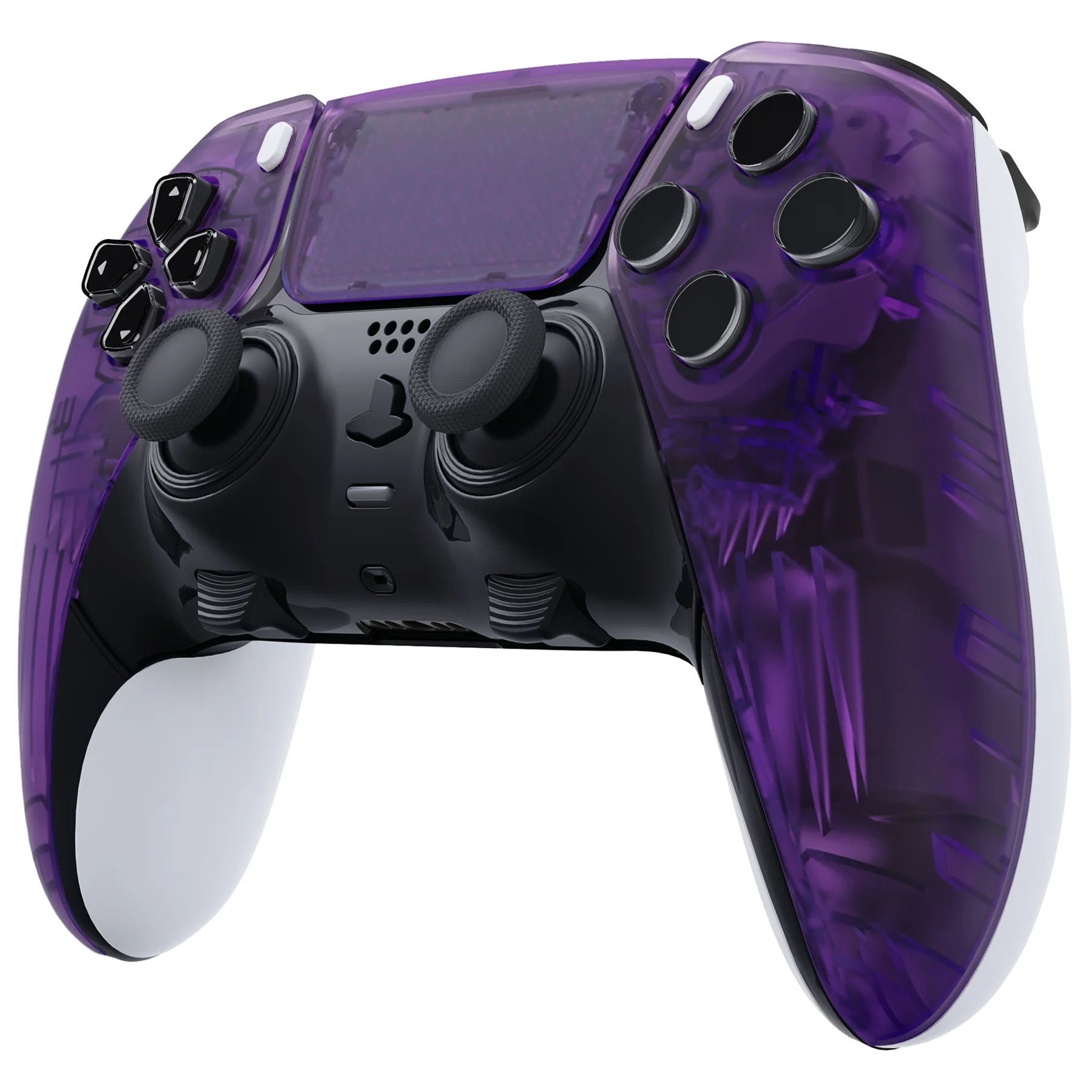 eXtremeRate Replacement Left Right Front Housing Shell with Touchpad Compatible with PS5 Edge Controller - Clear Atomic Purple - Image 3