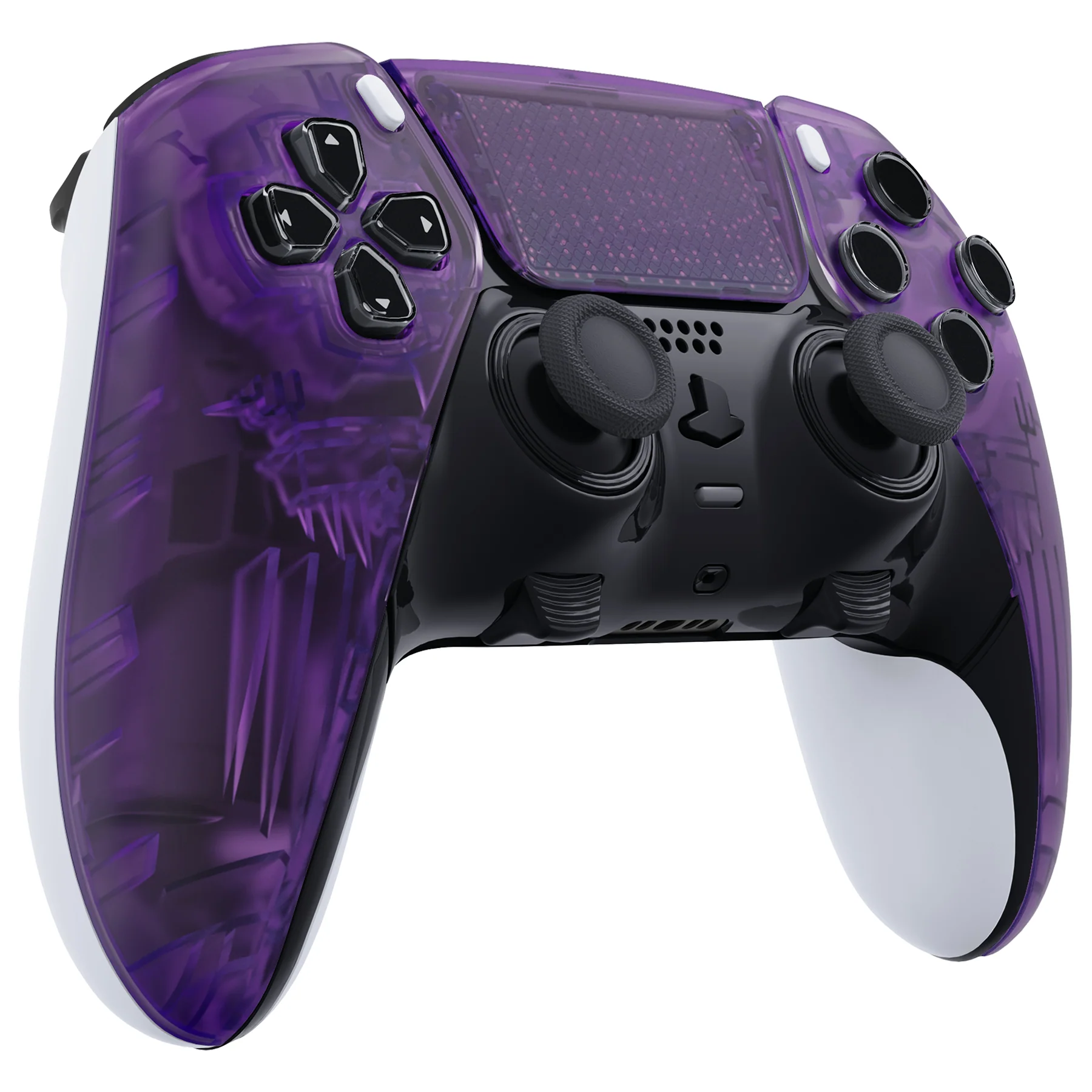 eXtremeRate Replacement Left Right Front Housing Shell with Touchpad Compatible with PS5 Edge Controller - Clear Atomic Purple - Image 4