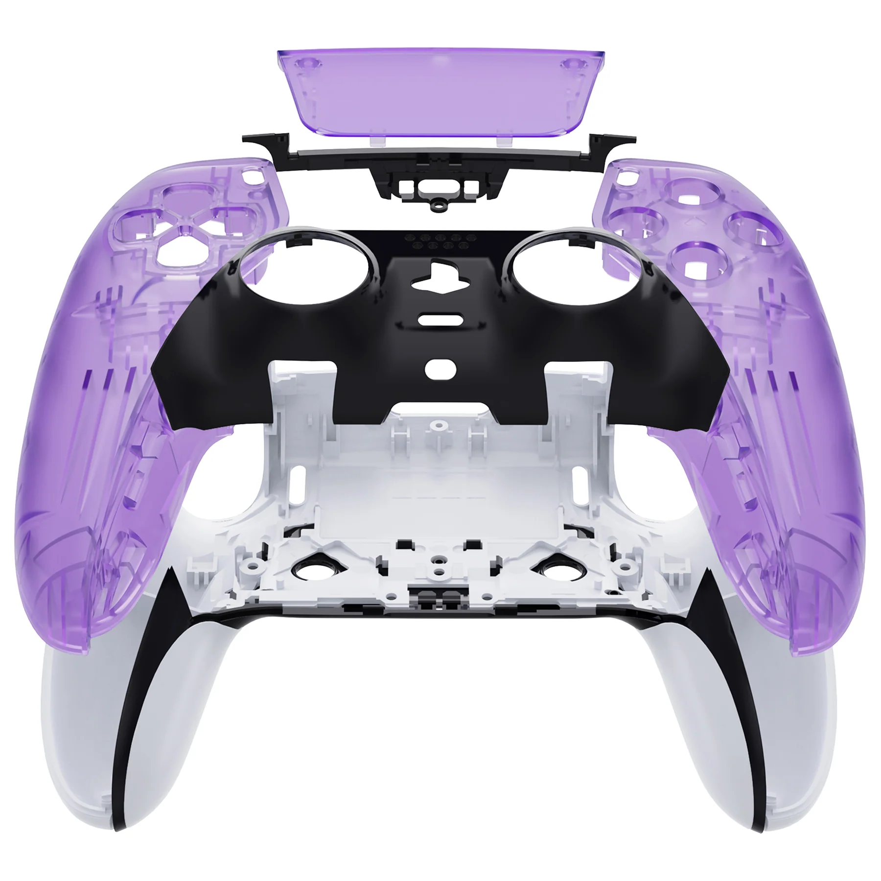 eXtremeRate Replacement Left Right Front Housing Shell with Touchpad Compatible with PS5 Edge Controller - Clear Atomic Purple - Image 5