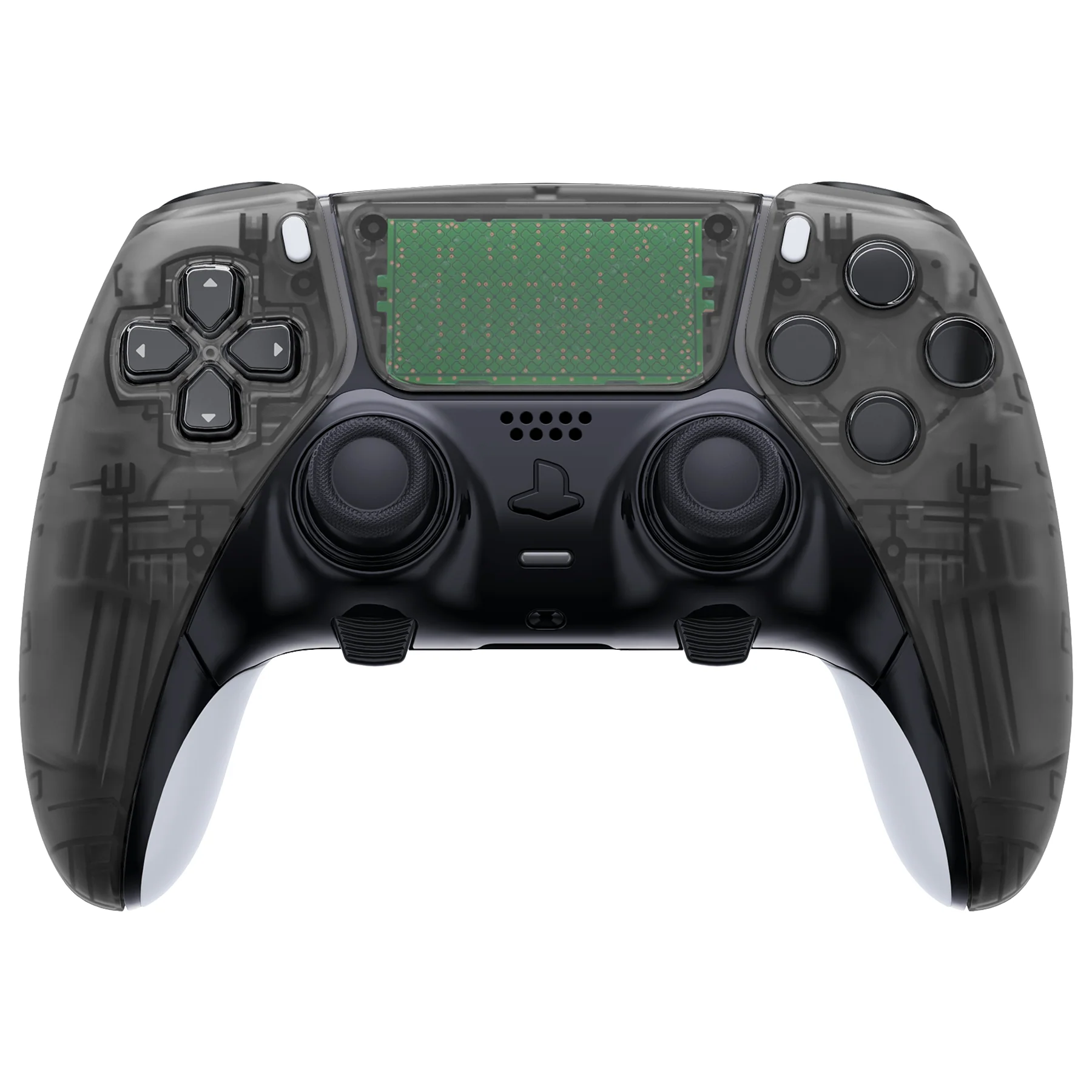 eXtremeRate Replacement Left Right Front Housing Shell with Touchpad Compatible with PS5 Edge Controller - Clear Black - Image 2