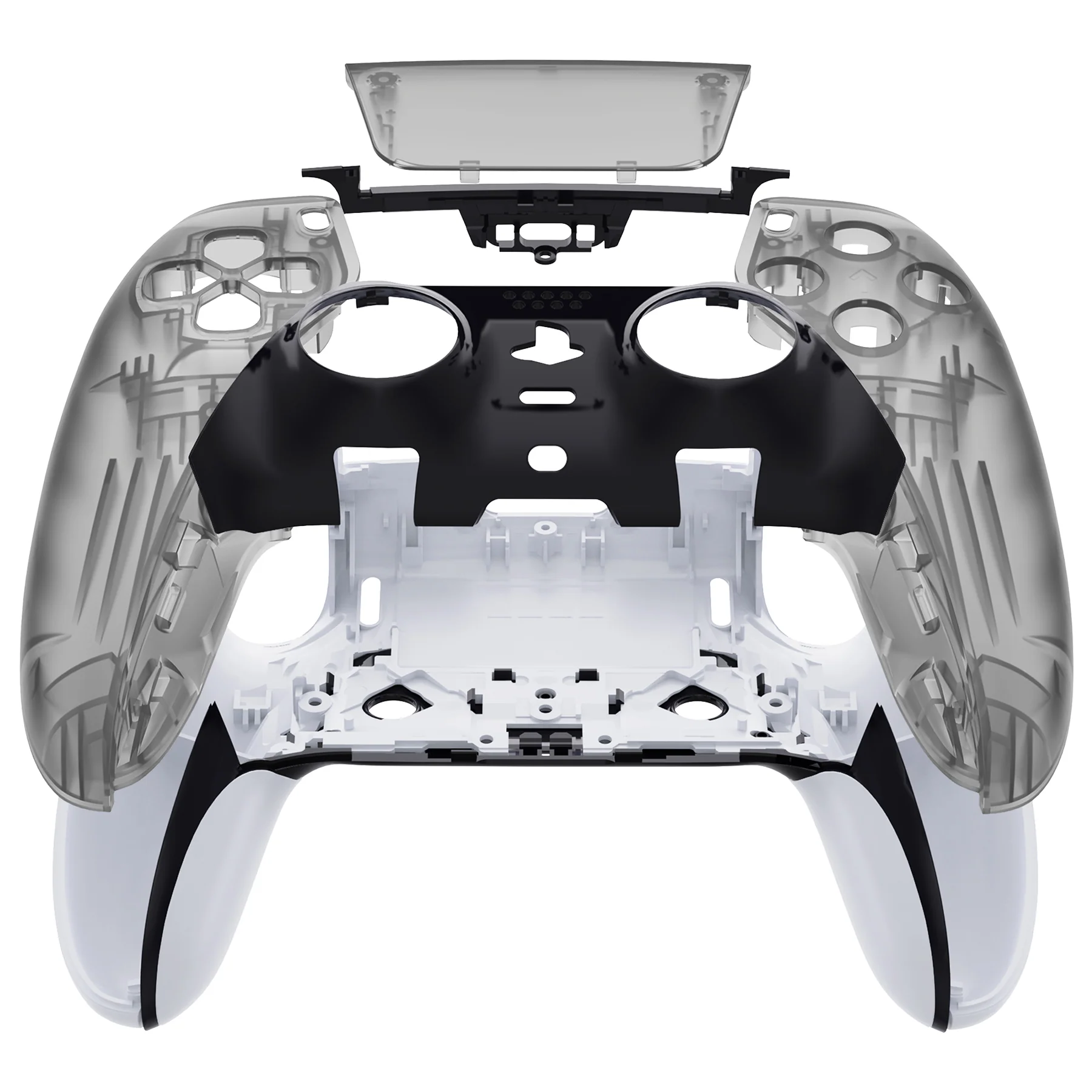 eXtremeRate Replacement Left Right Front Housing Shell with Touchpad Compatible with PS5 Edge Controller - Clear Black - Image 5