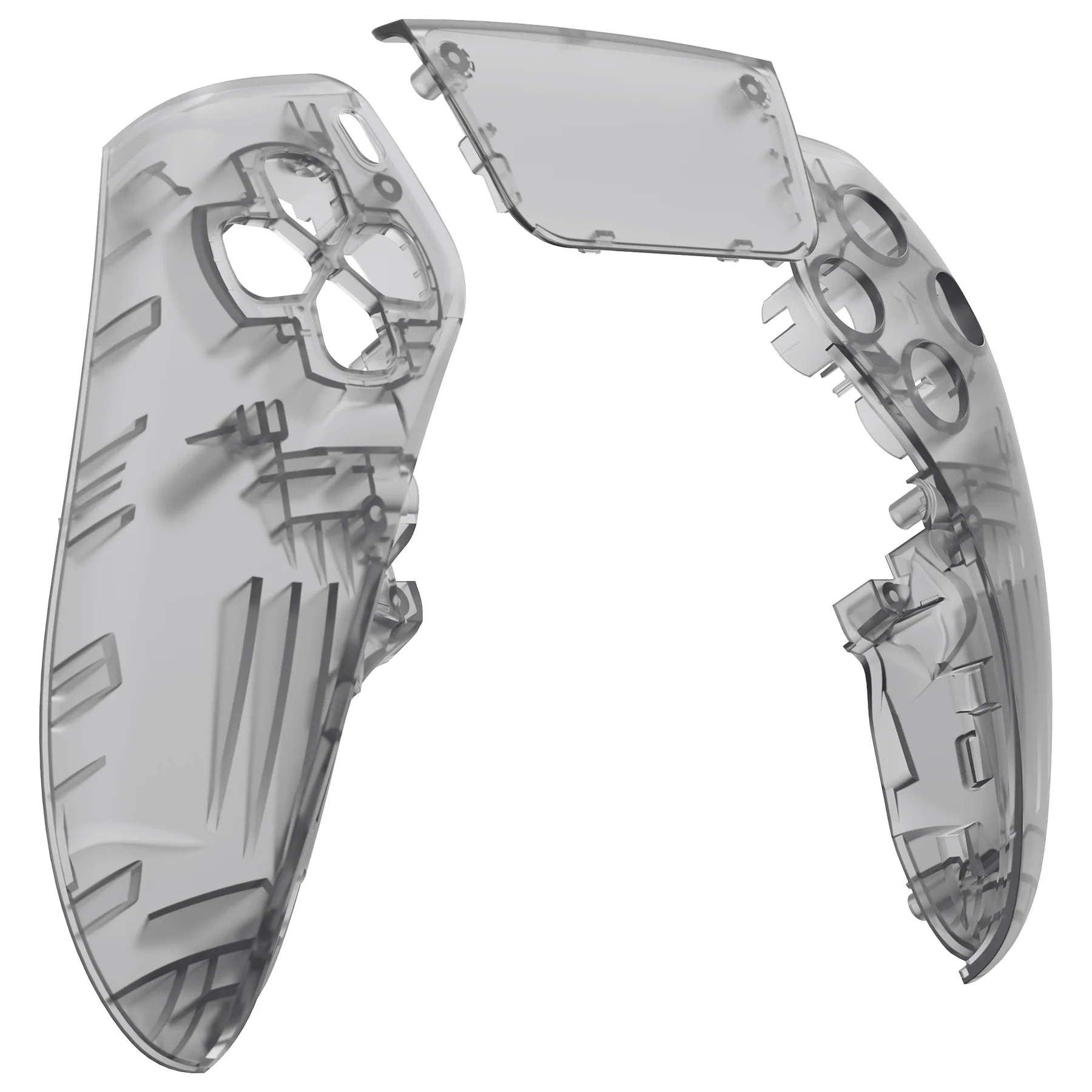 eXtremeRate Replacement Left Right Front Housing Shell with Touchpad Compatible with PS5 Edge Controller - Clear Black - Image 8