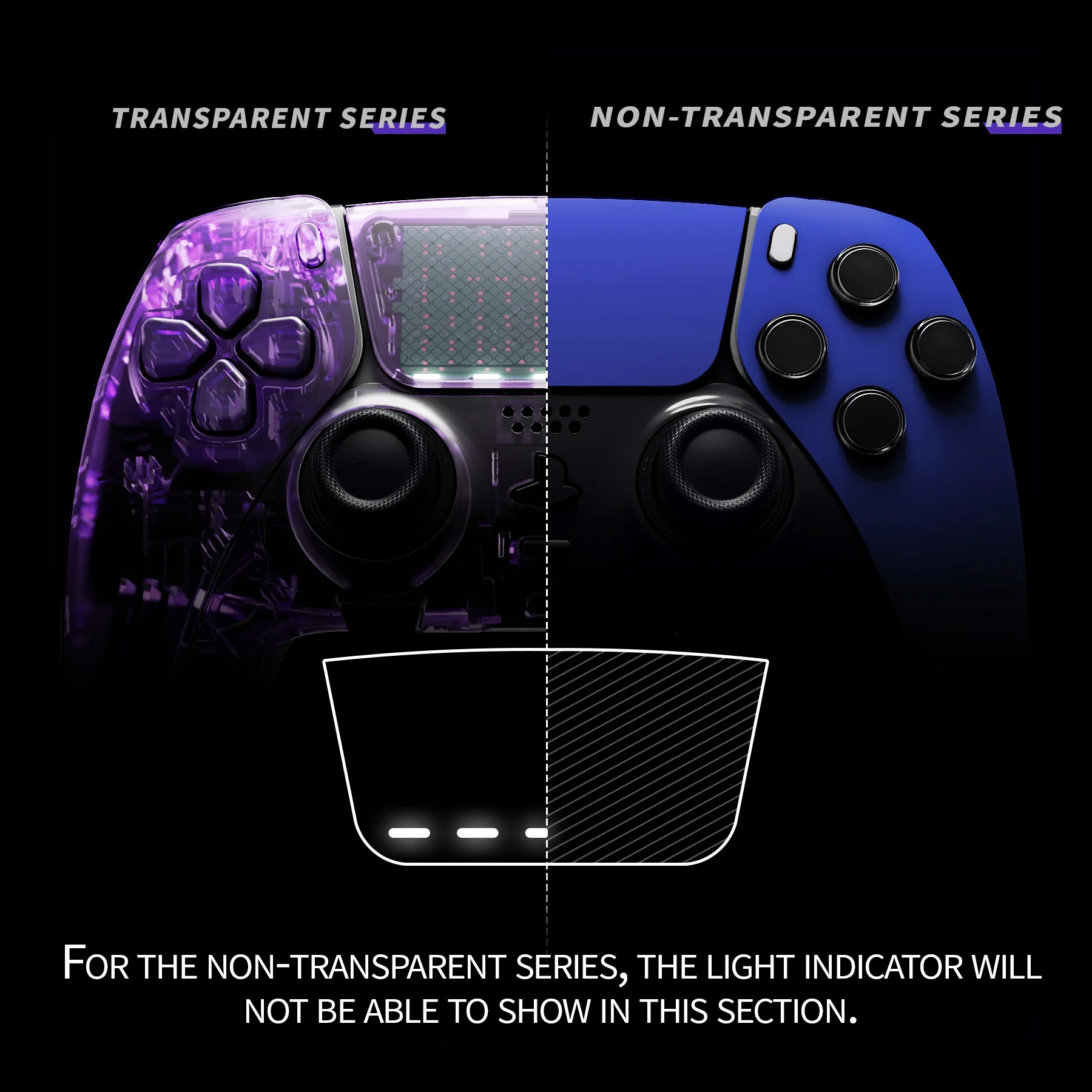 eXtremeRate Replacement Left Right Front Housing Shell with Touchpad Compatible with PS5 Edge Controller - Dream Blue - Image 3