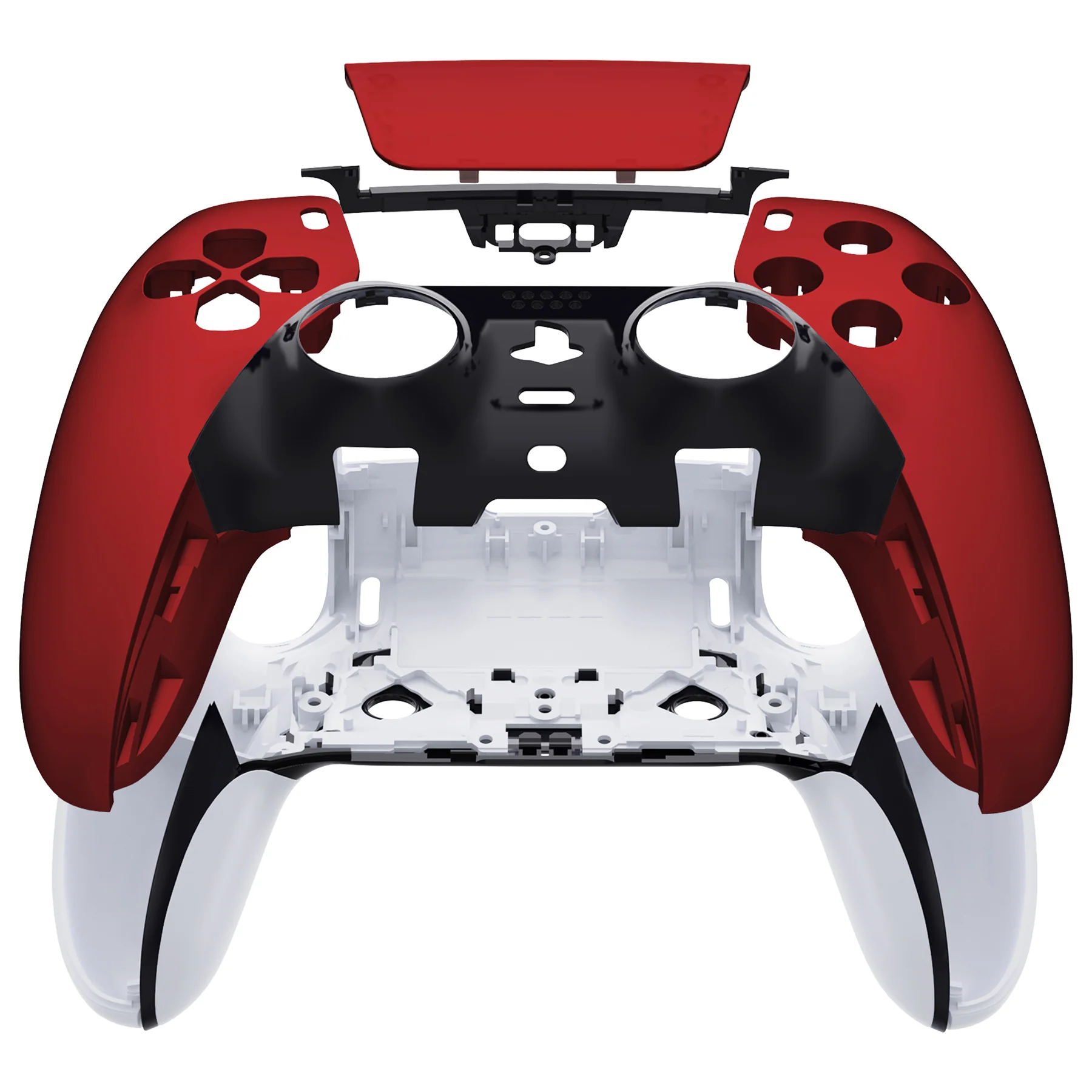 eXtremeRate Replacement Left Right Front Housing Shell with Touchpad Compatible with PS5 Edge Controller - Scarlet Red - Image 2