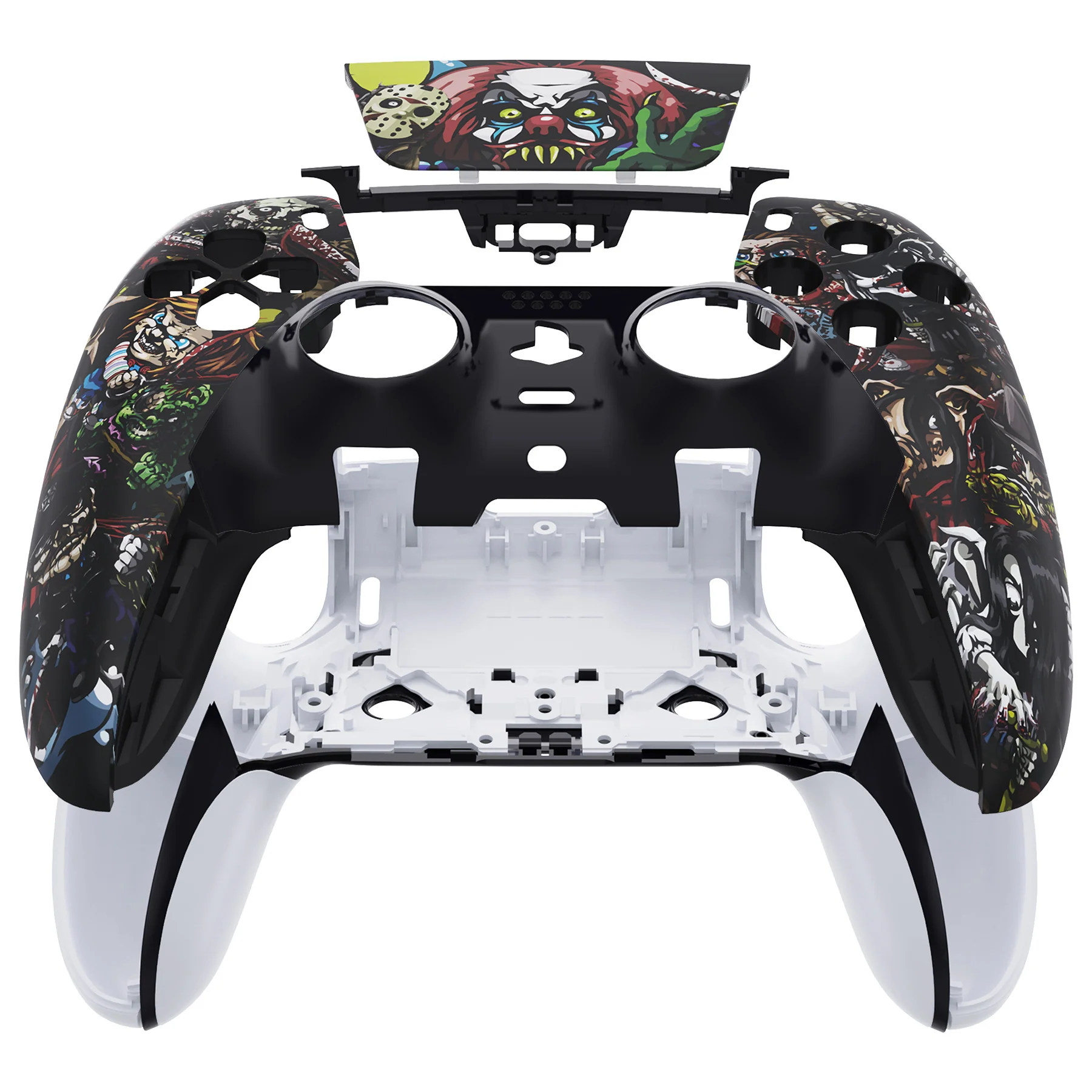 eXtremeRate Replacement Left Right Front Housing Shell with Touchpad Compatible with PS5 Edge Controller - Scary Party - Image 2