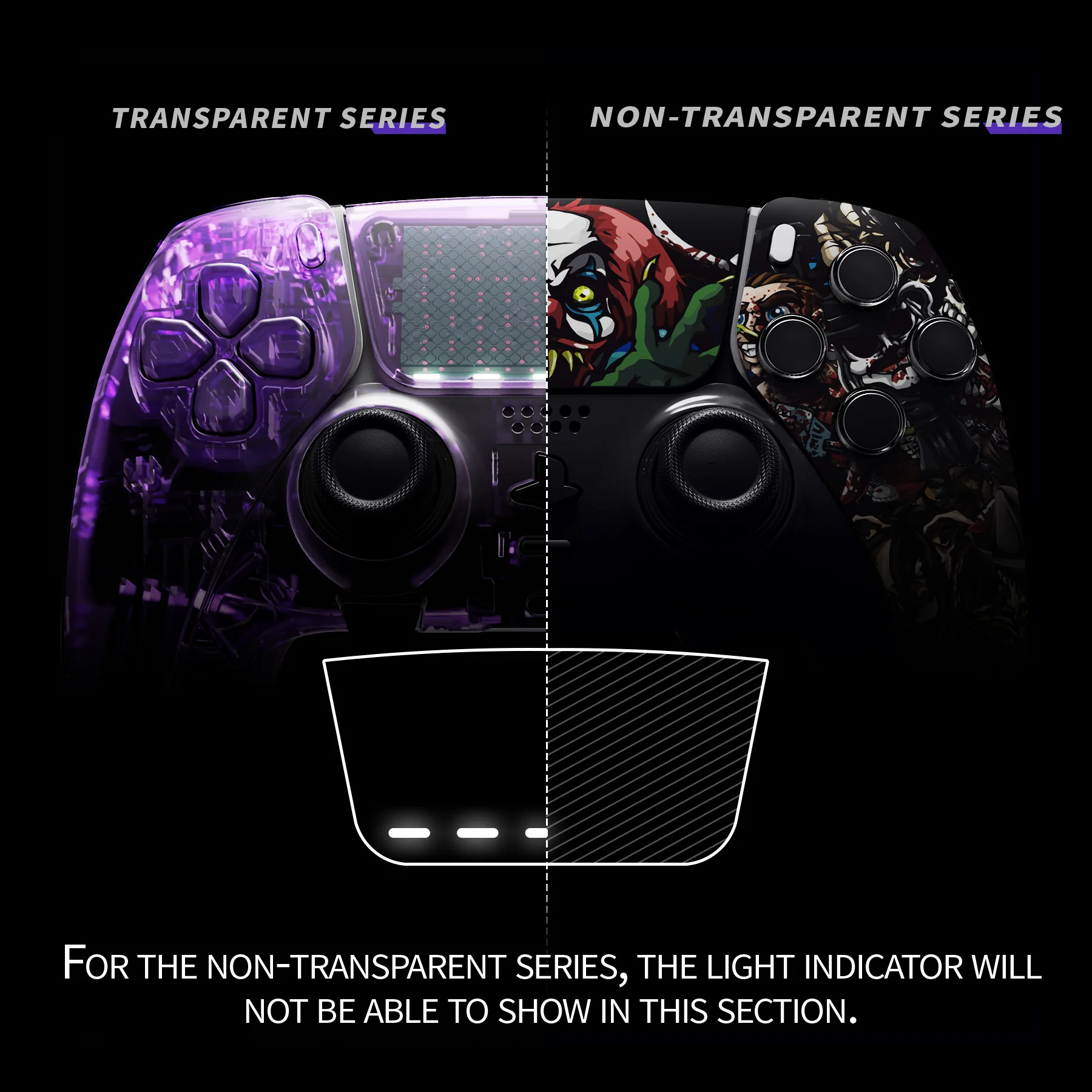 eXtremeRate Replacement Left Right Front Housing Shell with Touchpad Compatible with PS5 Edge Controller - Scary Party - Image 3