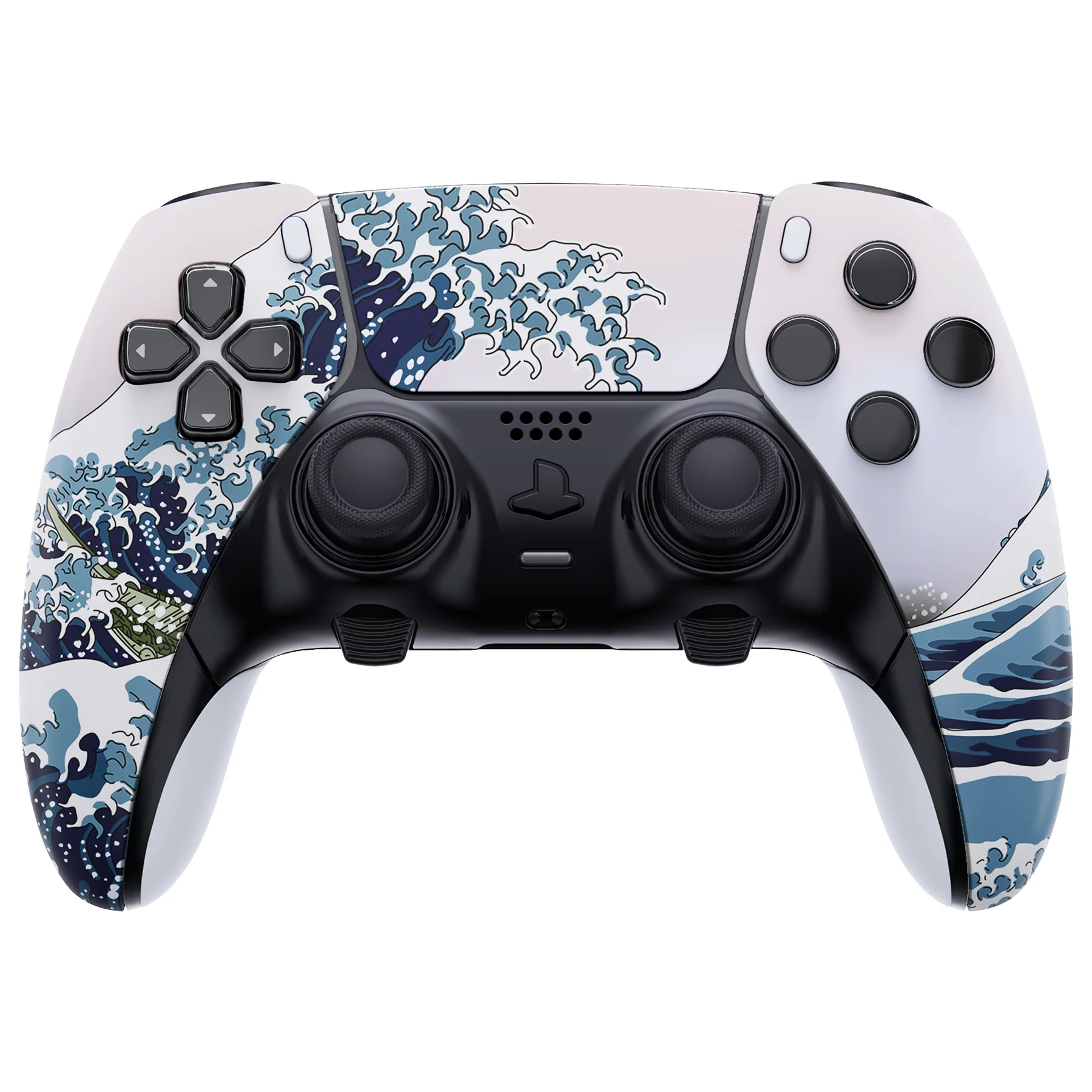 eXtremeRate Replacement Left Right Front Housing Shell with Touchpad Compatible with PS5 Edge Controller - The Great Wave - Image 4