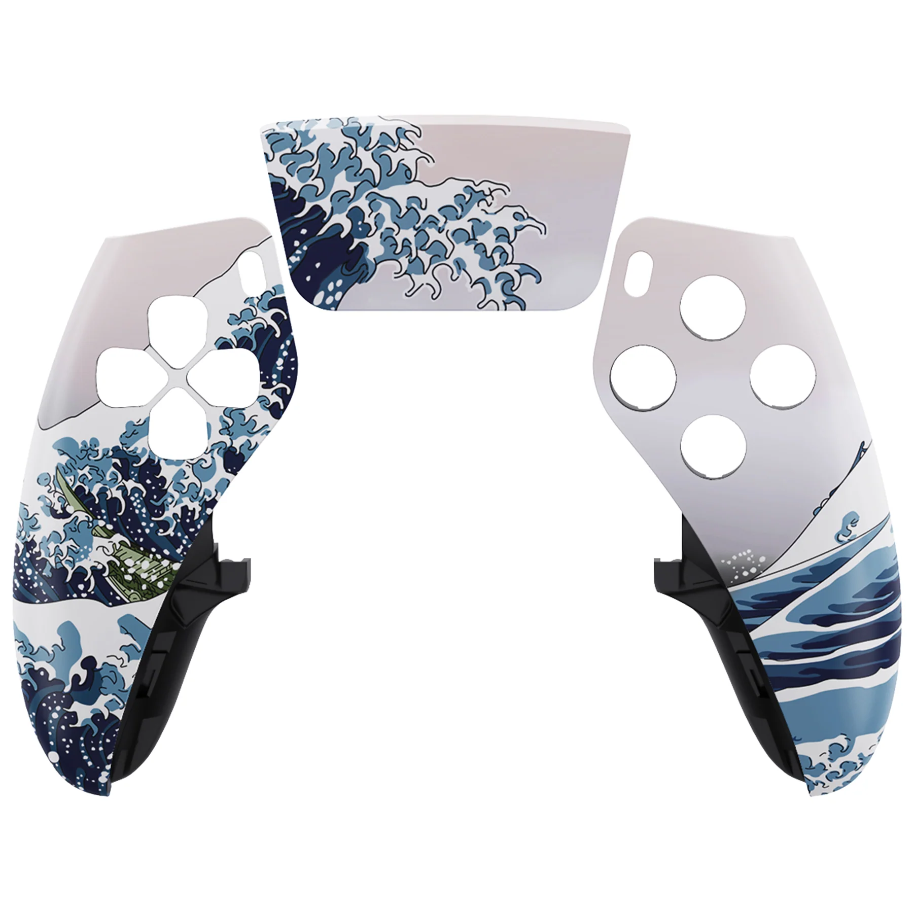 eXtremeRate Replacement Left Right Front Housing Shell with Touchpad Compatible with PS5 Edge Controller - The Great Wave - Image 7