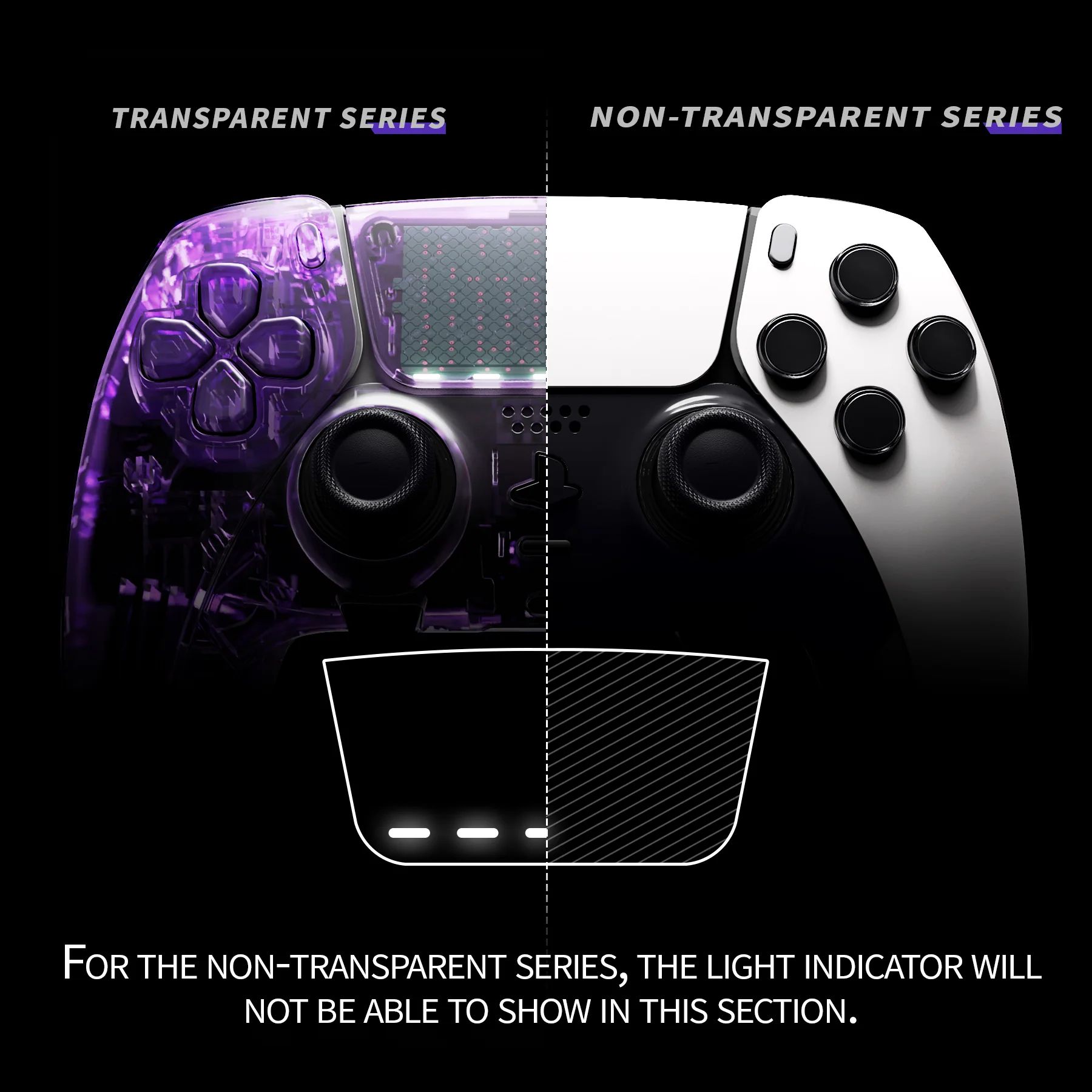 eXtremeRate Replacement Left Right Front Housing Shell with Touchpad Compatible with PS5 Edge Controller - White - Image 3