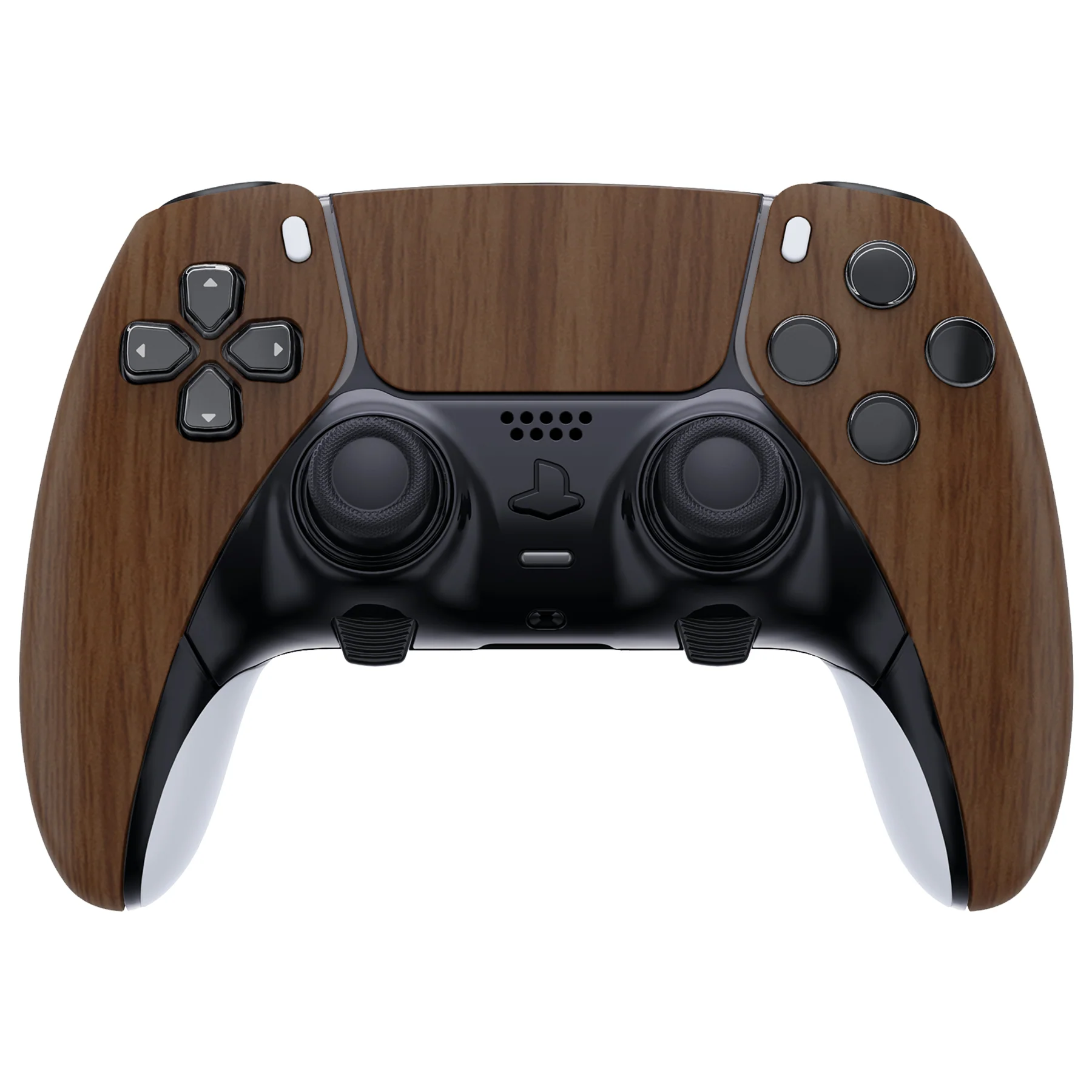 eXtremeRate Replacement Left Right Front Housing Shell with Touchpad Compatible with PS5 Edge Controller - Wood Grain - Image 4