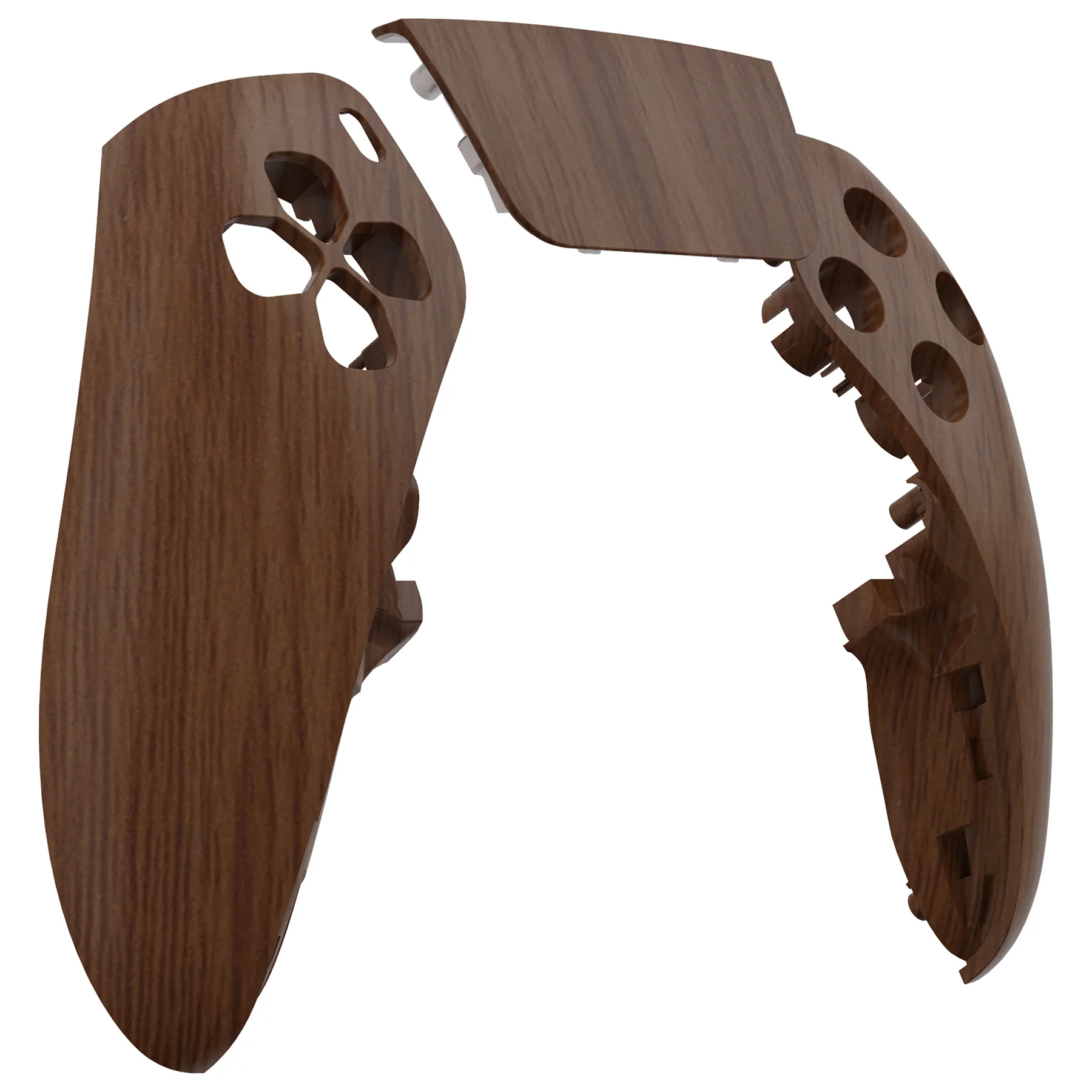 eXtremeRate Replacement Left Right Front Housing Shell with Touchpad Compatible with PS5 Edge Controller - Wood Grain - Image 9