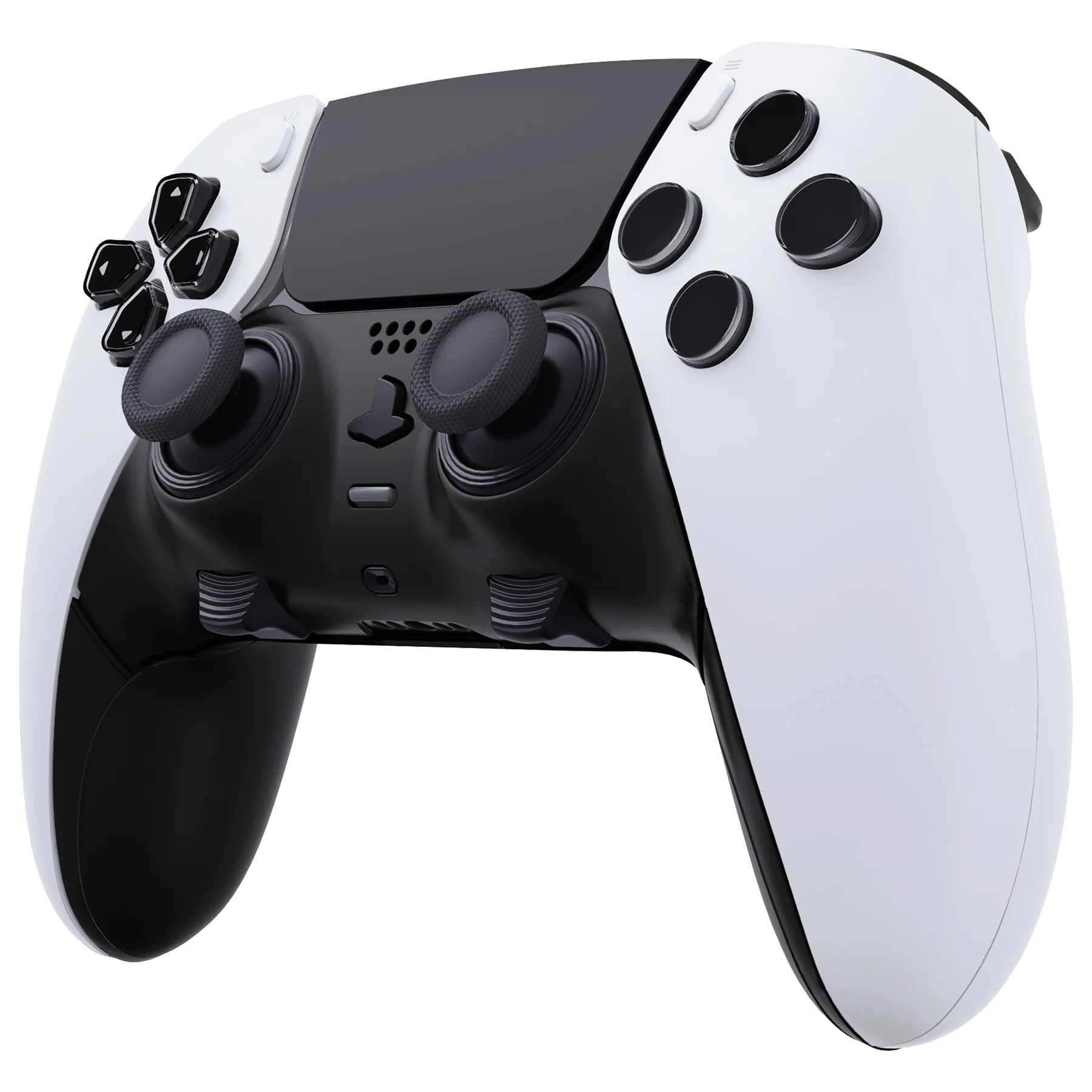 eXtremeRate Replacement Top Bottom Decorative Trim Shell Compatible with PS5 Edge Controller - Black - Image 4