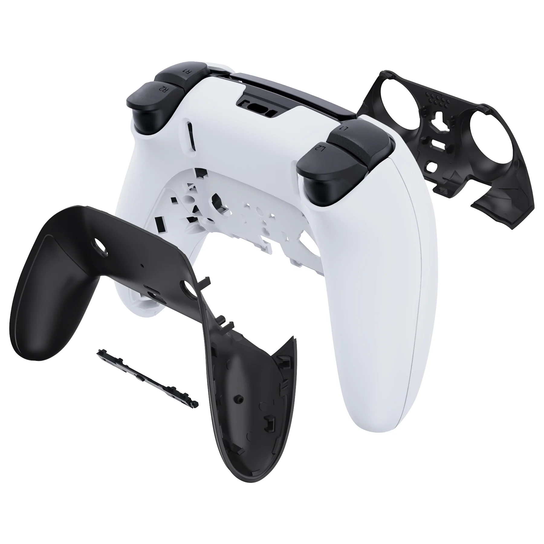 eXtremeRate Replacement Top Bottom Decorative Trim Shell Compatible with PS5 Edge Controller - Black - Image 7