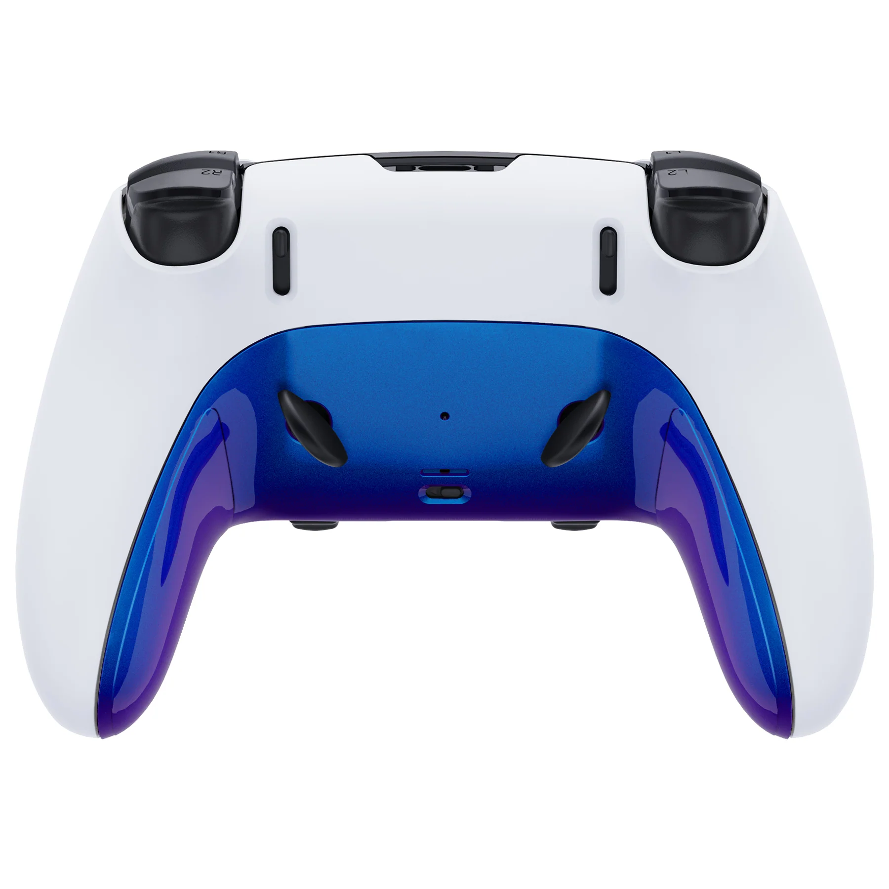 eXtremeRate Replacement Top Bottom Decorative Trim Shell Compatible with PS5 Edge Controller - Chameleon Purple Blue - Image 5