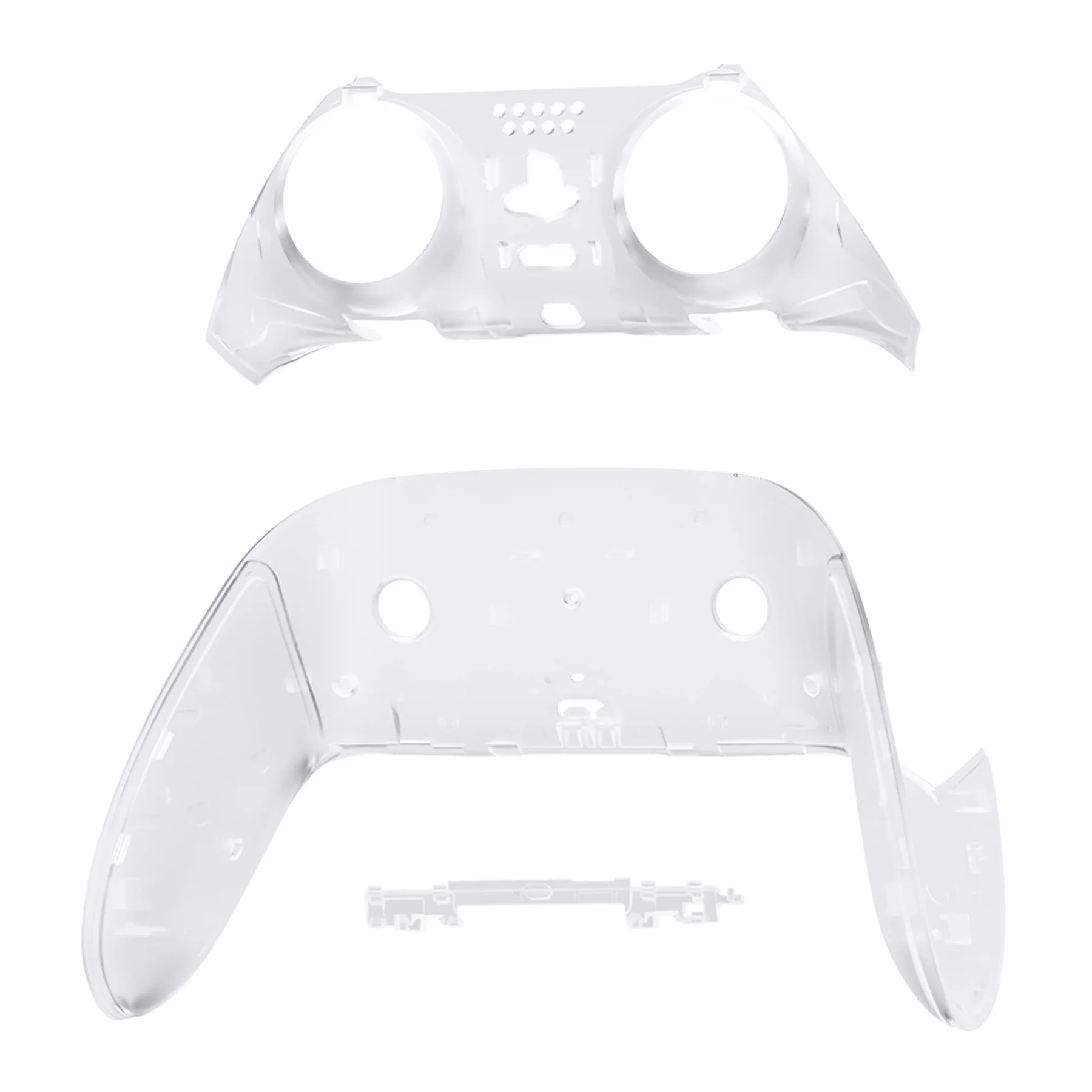 eXtremeRate Replacement Top Bottom Decorative Trim Shell Compatible with PS5 Edge Controller - Clear - Image 8