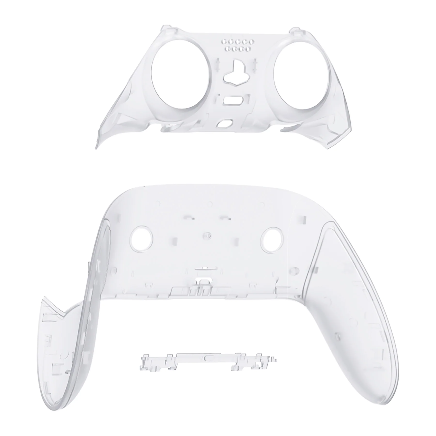 eXtremeRate Replacement Top Bottom Decorative Trim Shell Compatible with PS5 Edge Controller - Clear - Image 9