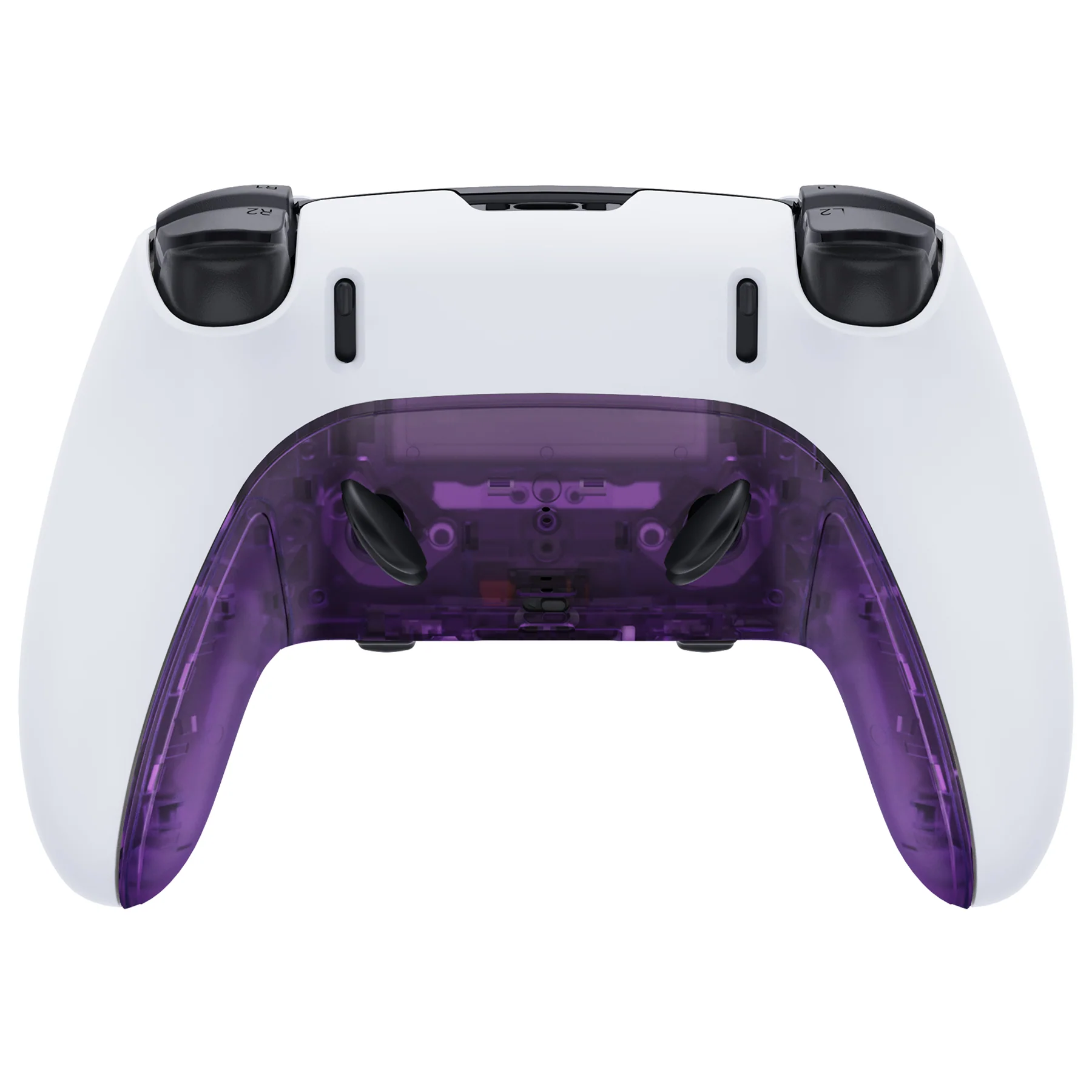 eXtremeRate Replacement Top Bottom Decorative Trim Shell Compatible with PS5 Edge Controller - Clear Atomic Purple - Image 5