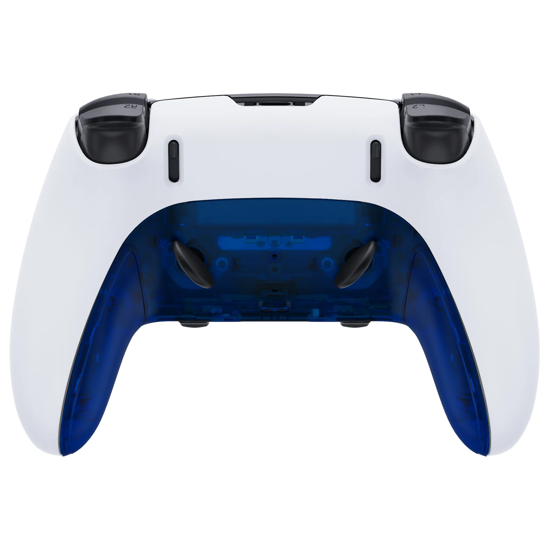 eXtremeRate Replacement Top Bottom Decorative Trim Shell Compatible with PS5 Edge Controller - Clear Blue - Image 5