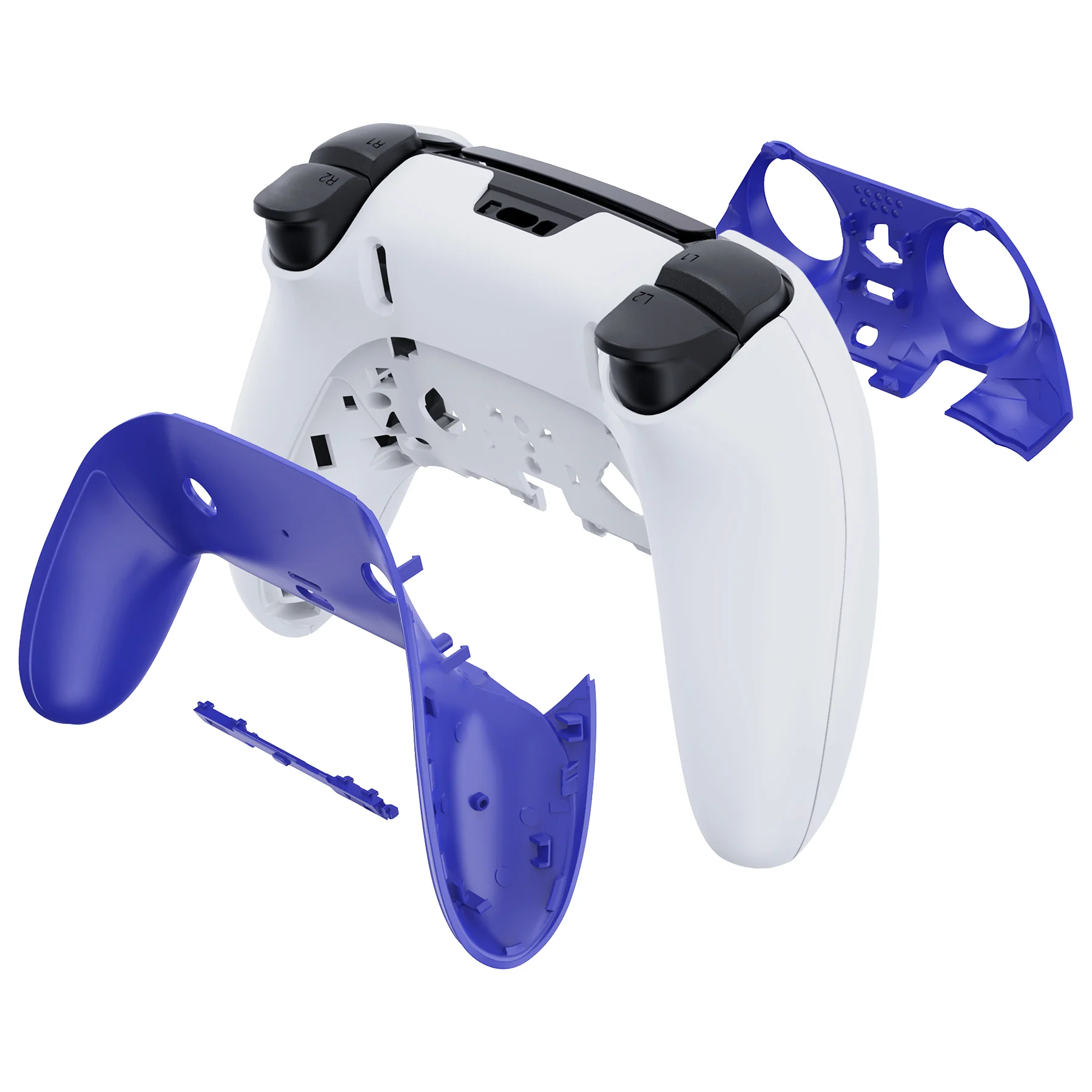 eXtremeRate Replacement Top Bottom Decorative Trim Shell Compatible with PS5 Edge Controller - Dream Blue - Image 7