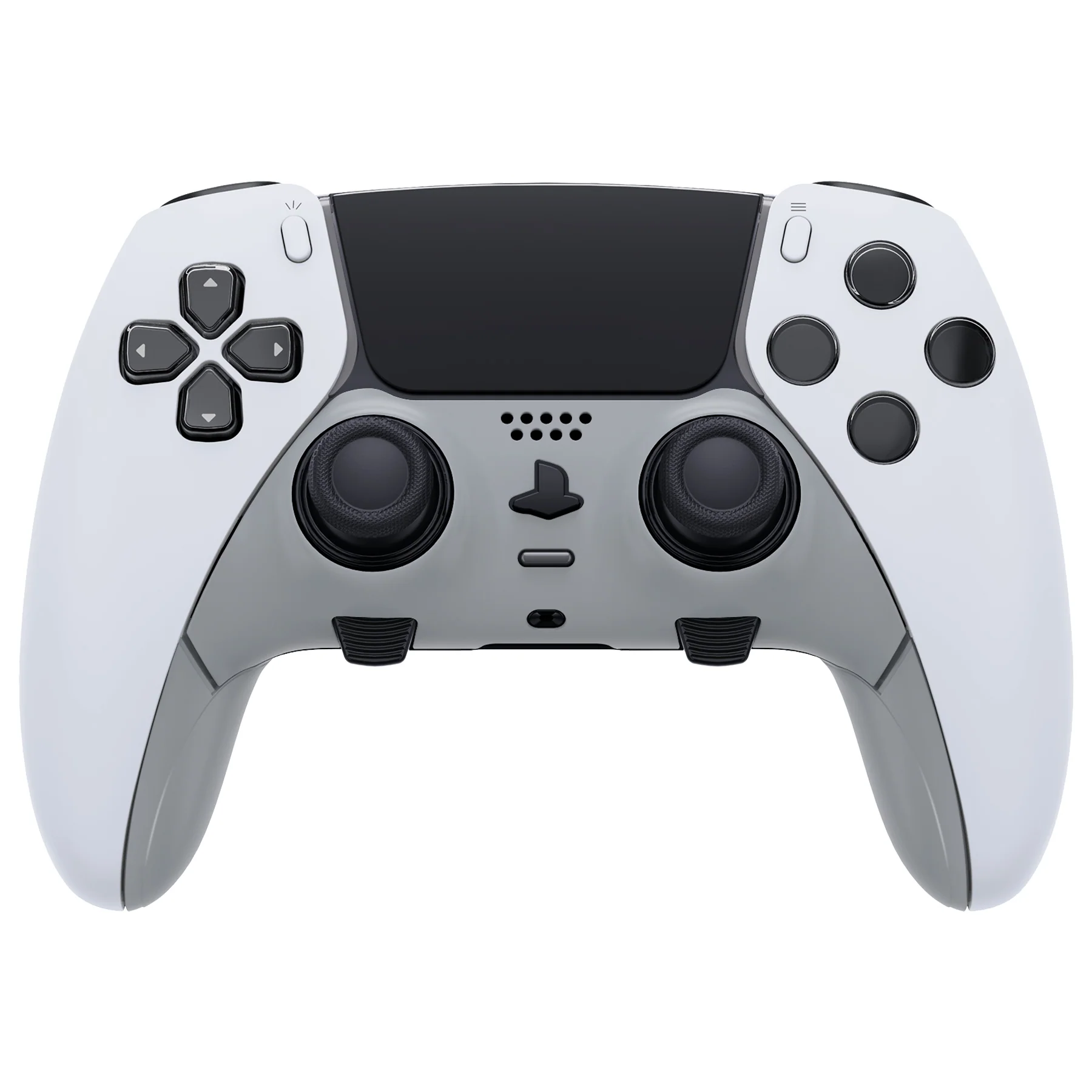 eXtremeRate Replacement Top Bottom Decorative Trim Shell Compatible with PS5 Edge Controller - New Hope Gray - Image 2