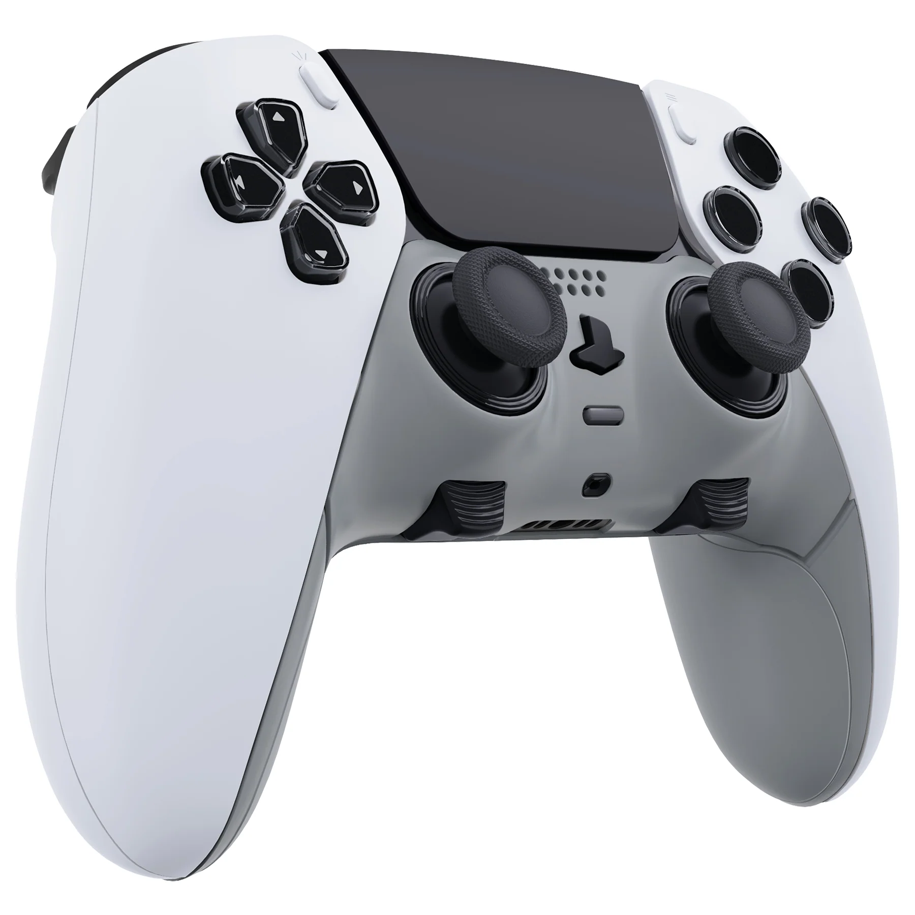 eXtremeRate Replacement Top Bottom Decorative Trim Shell Compatible with PS5 Edge Controller - New Hope Gray - Image 3
