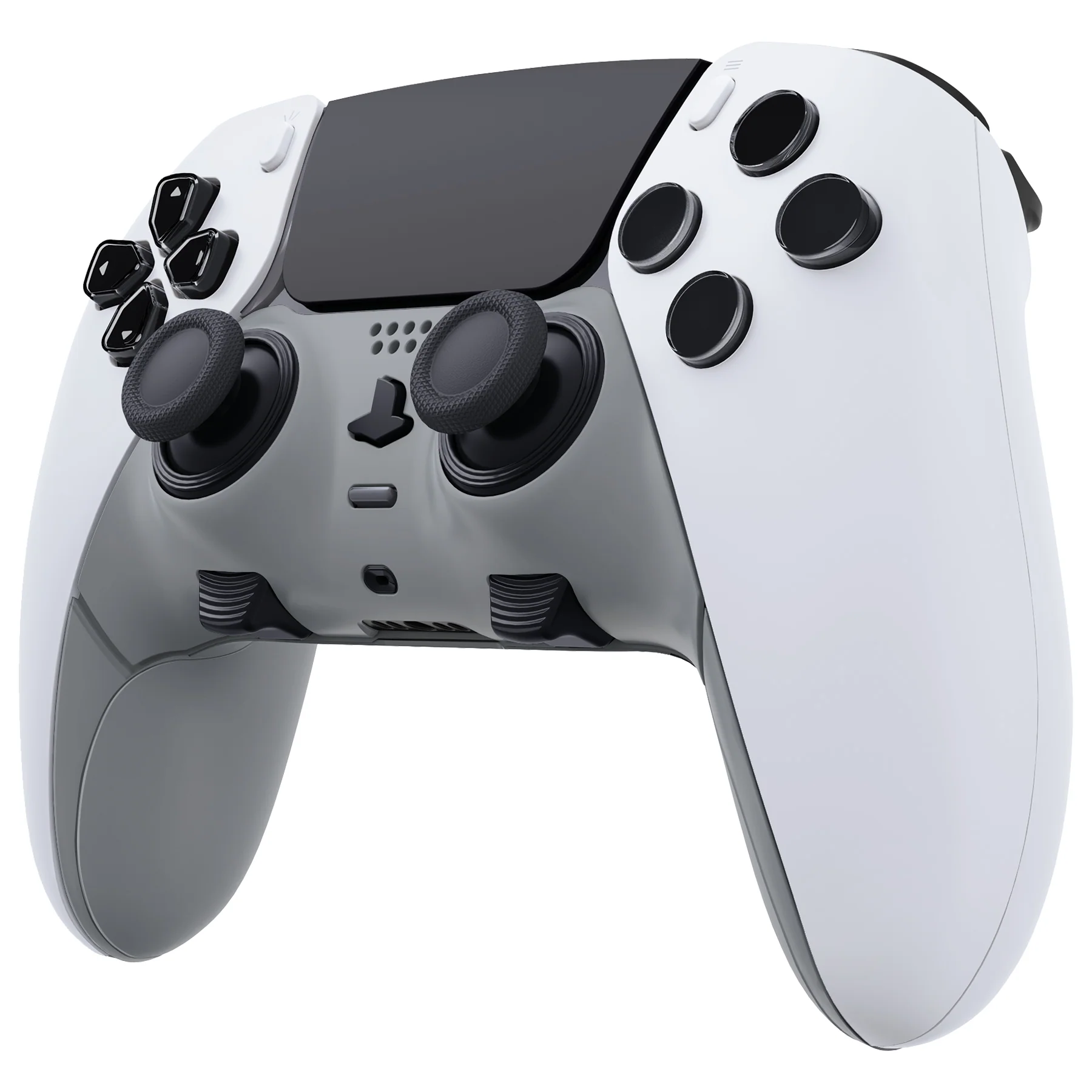 eXtremeRate Replacement Top Bottom Decorative Trim Shell Compatible with PS5 Edge Controller - New Hope Gray - Image 4