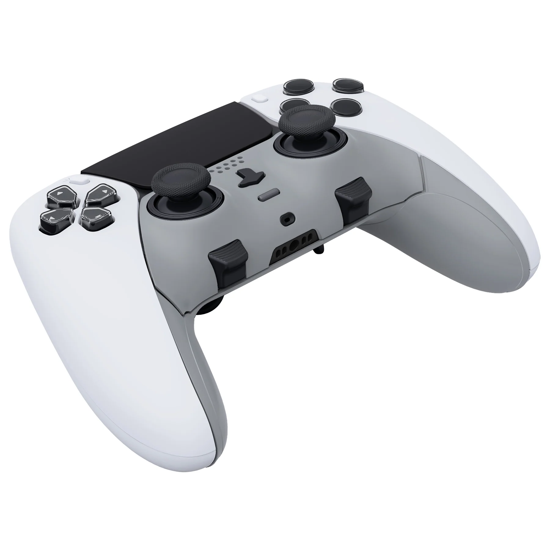 eXtremeRate Replacement Top Bottom Decorative Trim Shell Compatible with PS5 Edge Controller - New Hope Gray - Image 6