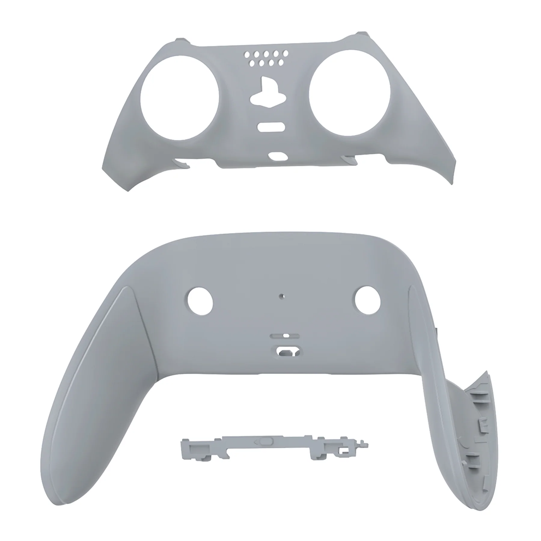 eXtremeRate Replacement Top Bottom Decorative Trim Shell Compatible with PS5 Edge Controller - New Hope Gray - Image 8