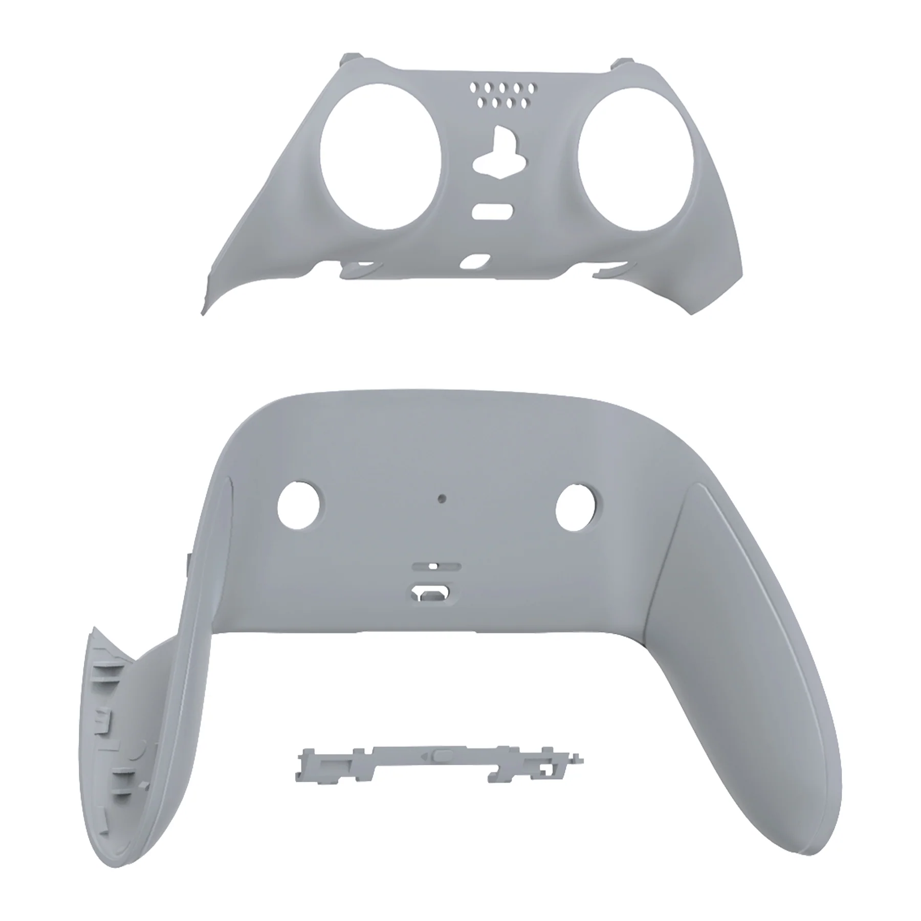 eXtremeRate Replacement Top Bottom Decorative Trim Shell Compatible with PS5 Edge Controller - New Hope Gray - Image 9