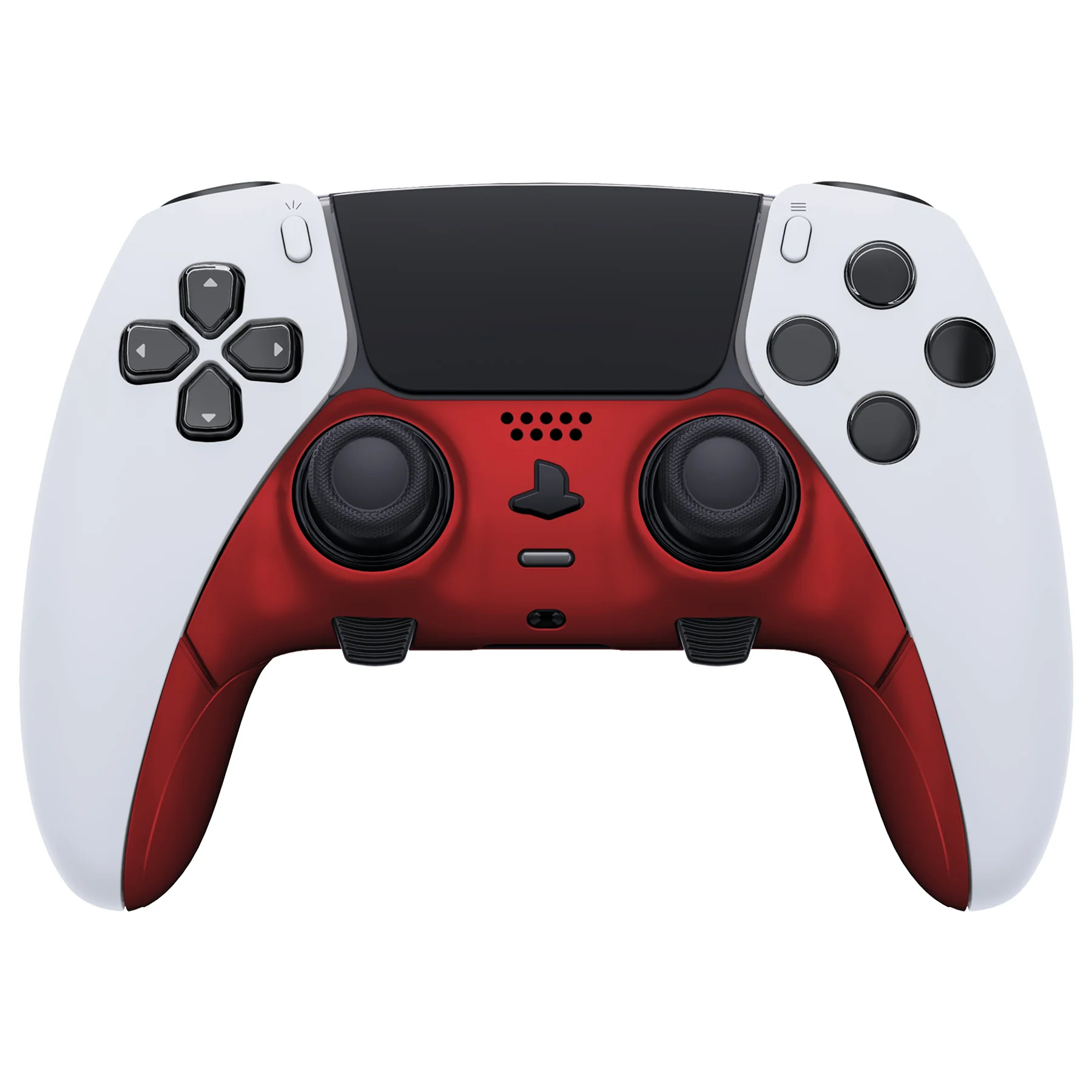 eXtremeRate Replacement Top Bottom Decorative Trim Shell Compatible with PS5 Edge Controller - Scarlet Red - Image 2