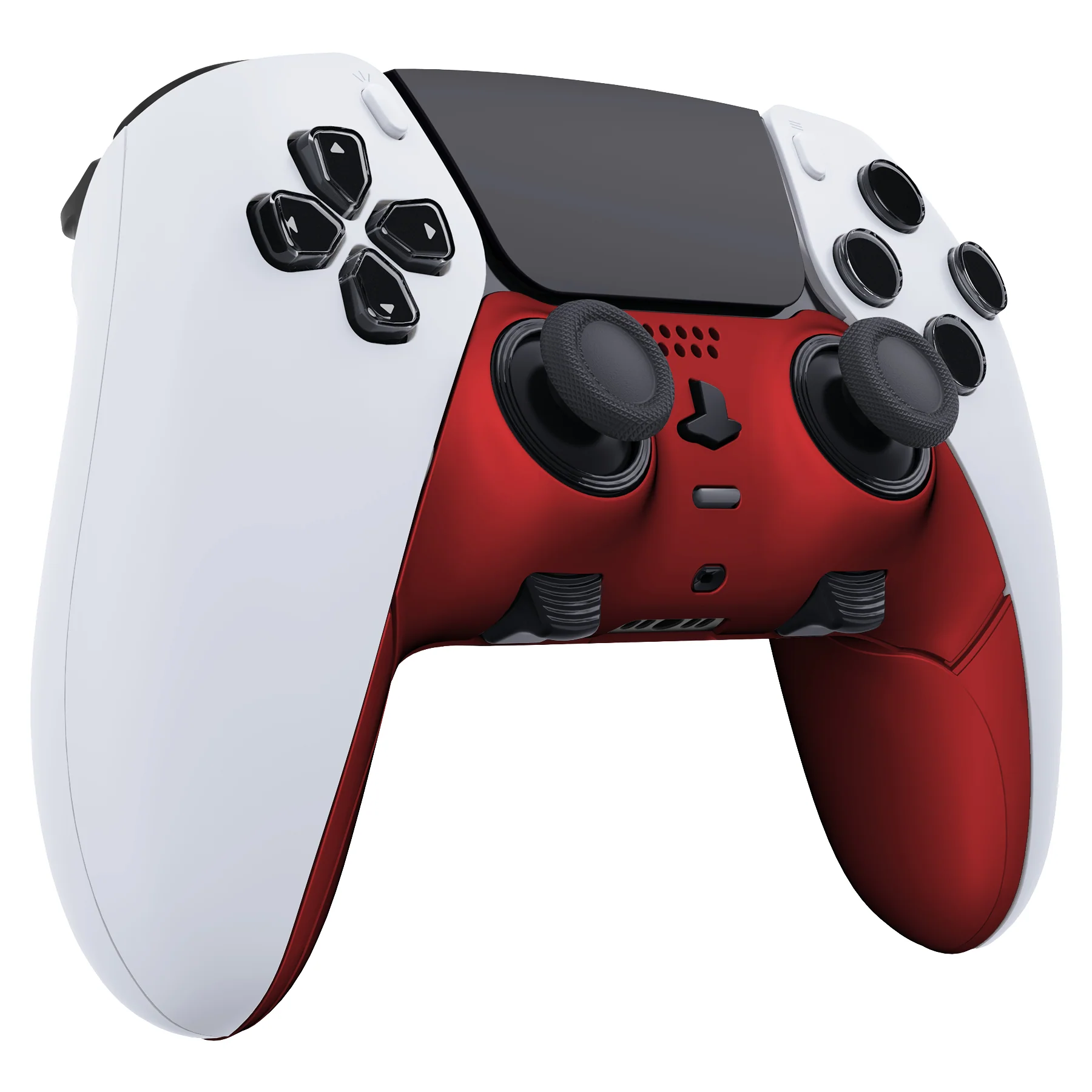 eXtremeRate Replacement Top Bottom Decorative Trim Shell Compatible with PS5 Edge Controller - Scarlet Red - Image 3