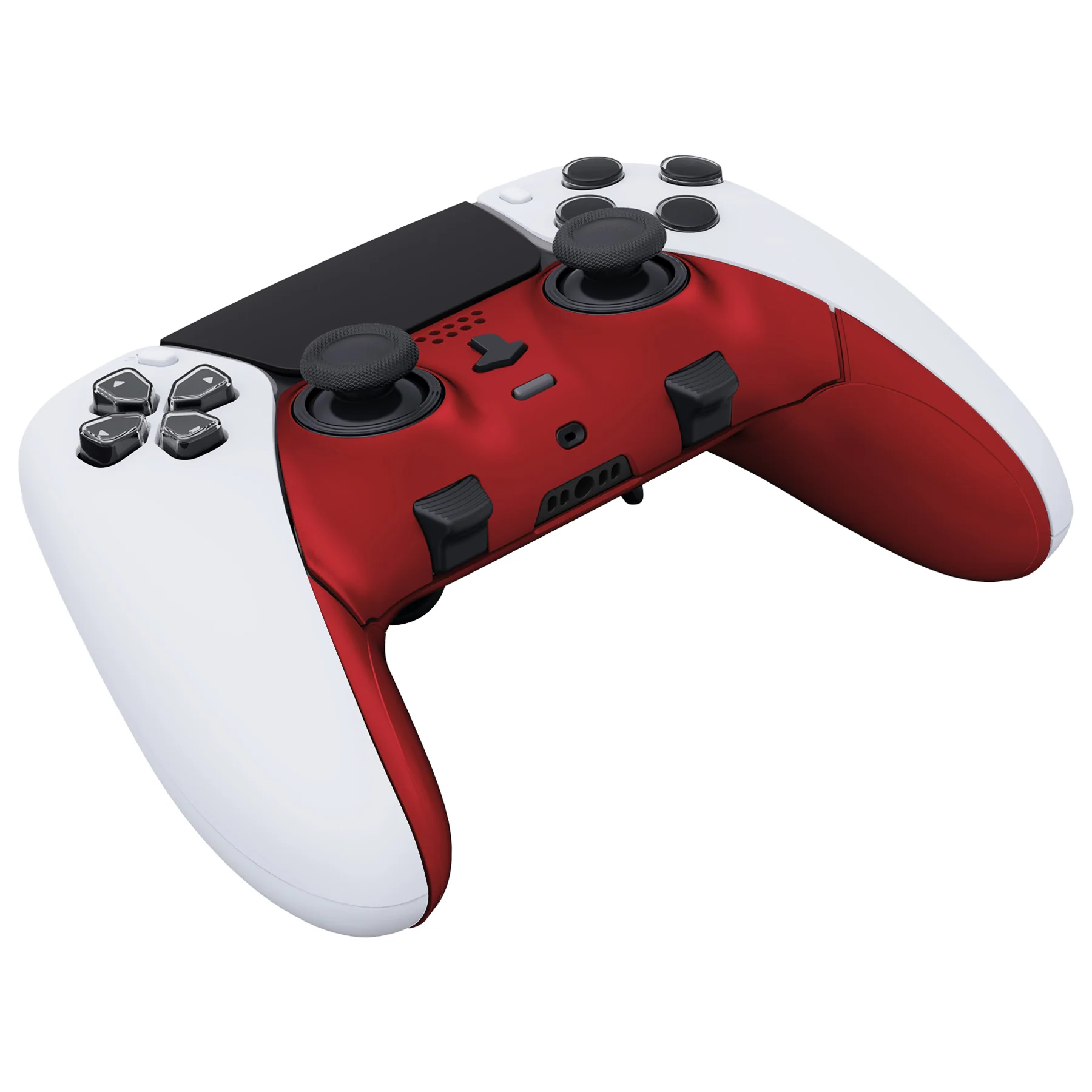 eXtremeRate Replacement Top Bottom Decorative Trim Shell Compatible with PS5 Edge Controller - Scarlet Red - Image 6
