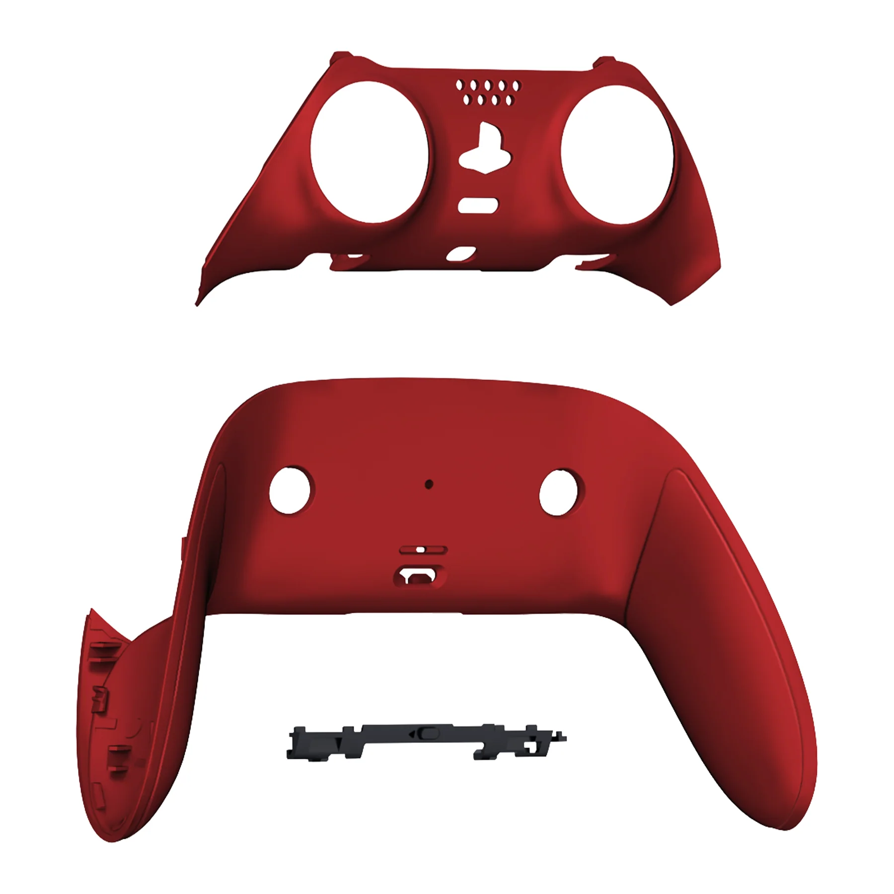 eXtremeRate Replacement Top Bottom Decorative Trim Shell Compatible with PS5 Edge Controller - Scarlet Red - Image 9