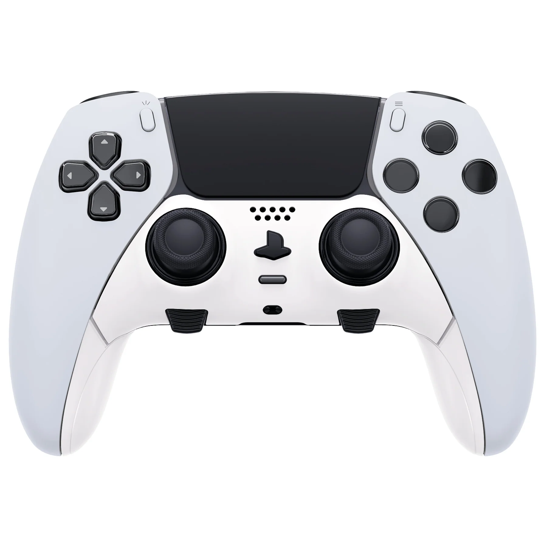eXtremeRate Replacement Top Bottom Decorative Trim Shell Compatible with PS5 Edge Controller - White - Image 2