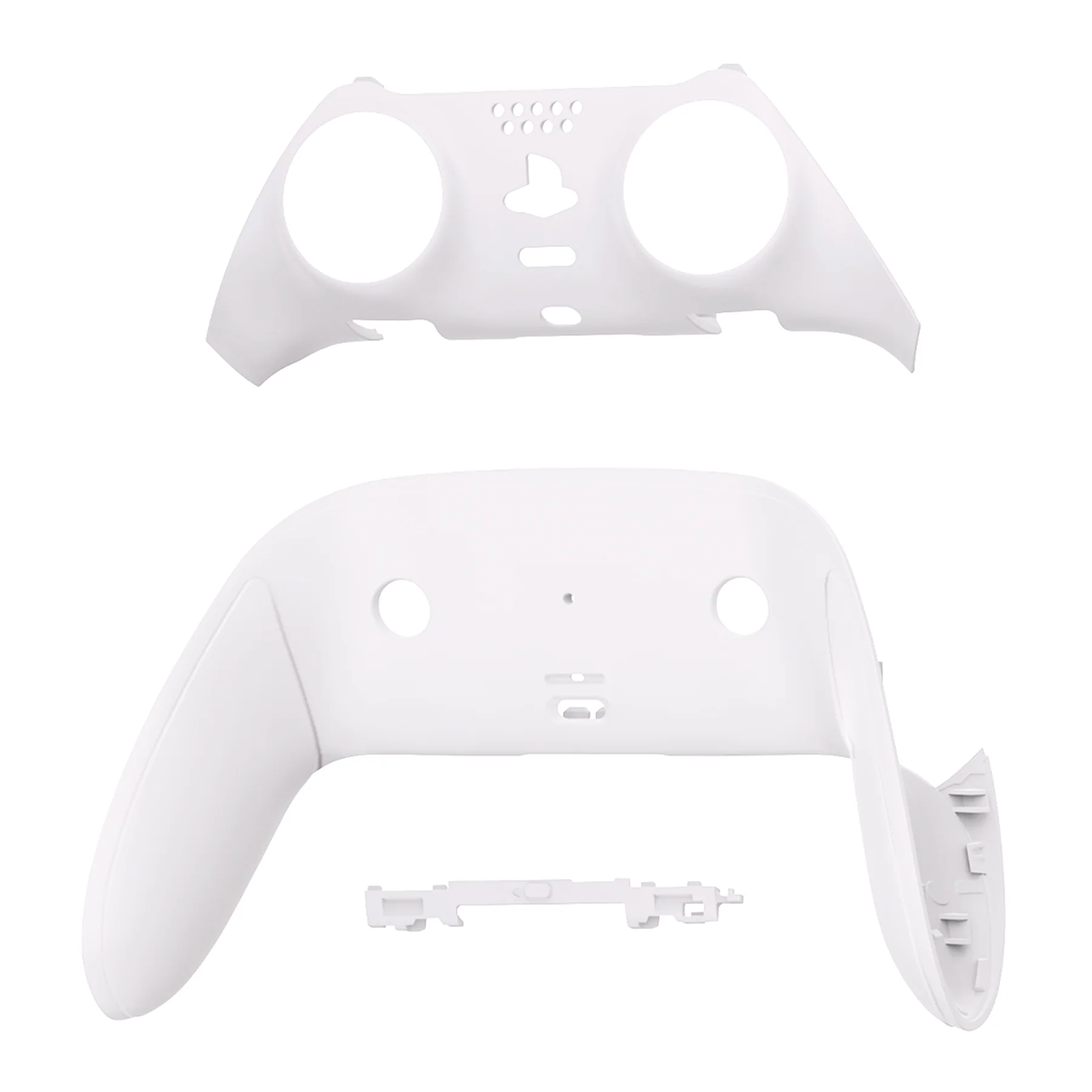 eXtremeRate Replacement Top Bottom Decorative Trim Shell Compatible with PS5 Edge Controller - White - Image 8