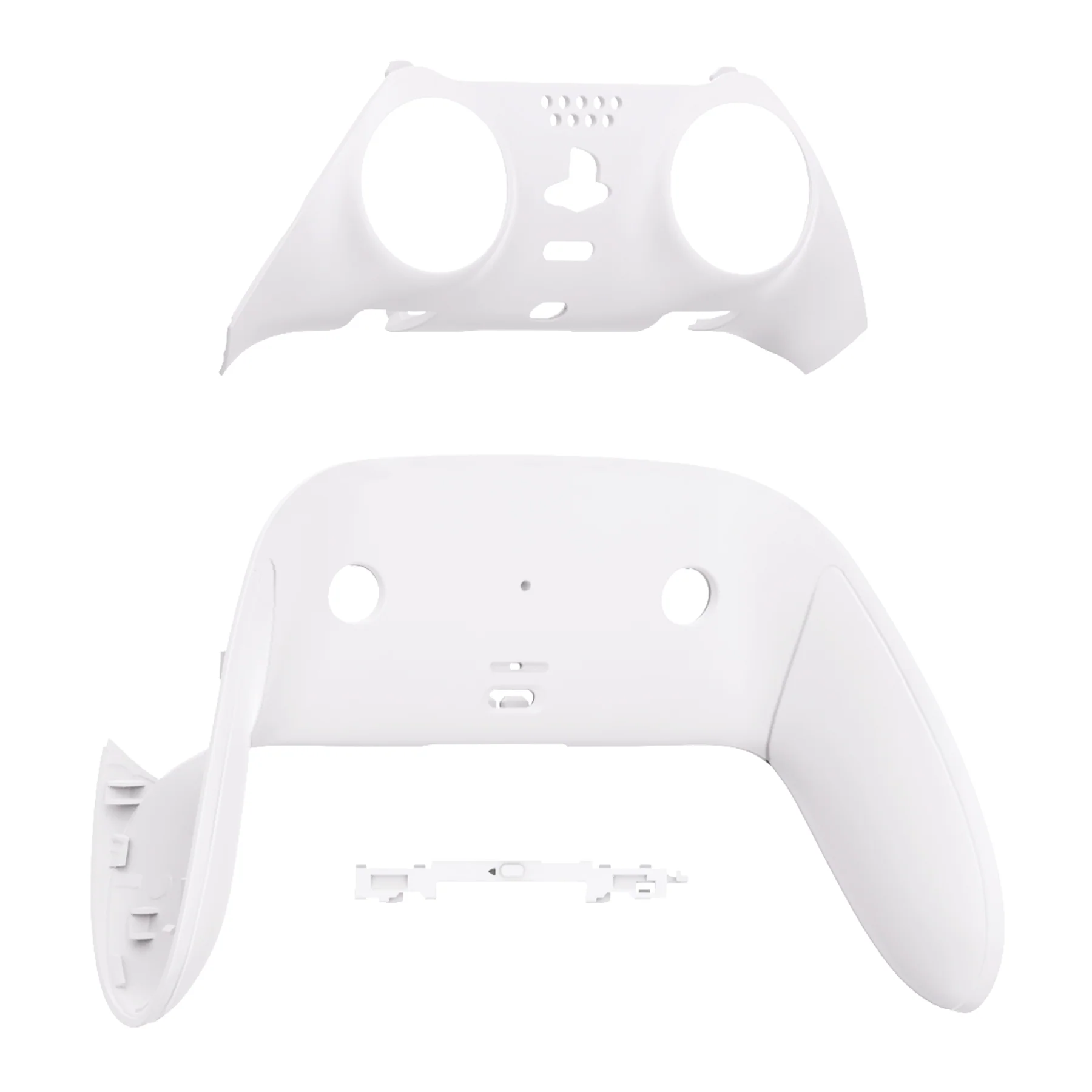 eXtremeRate Replacement Top Bottom Decorative Trim Shell Compatible with PS5 Edge Controller - White - Image 9
