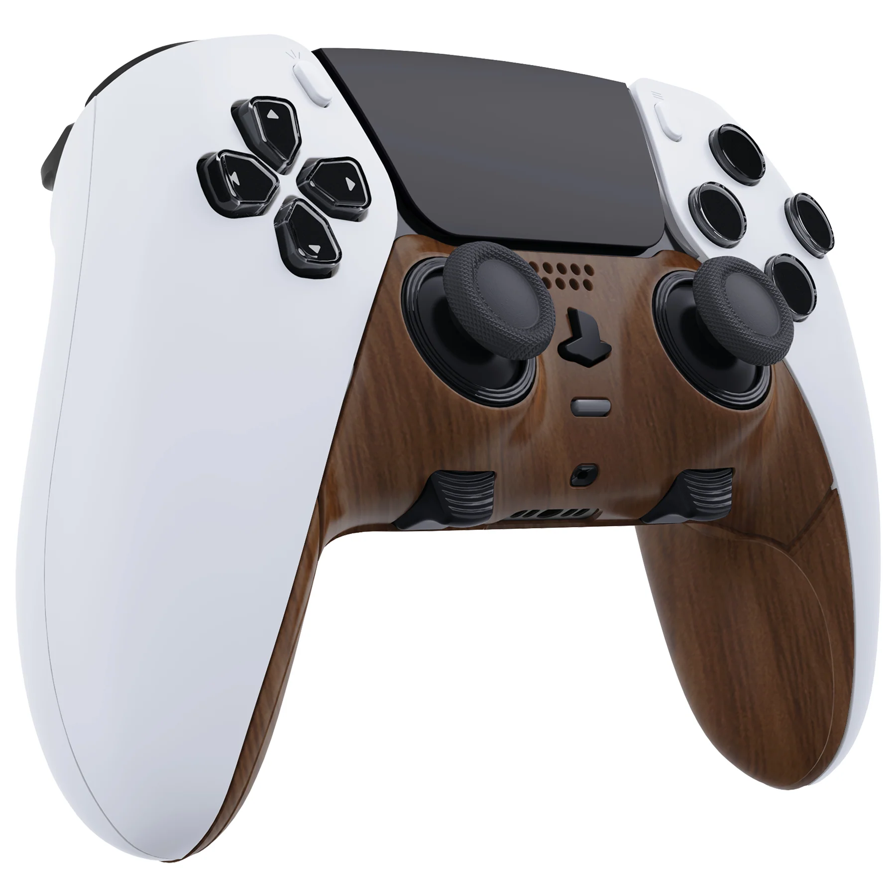eXtremeRate Replacement Top Bottom Decorative Trim Shell Compatible with PS5 Edge Controller - Wood Grain - Image 3