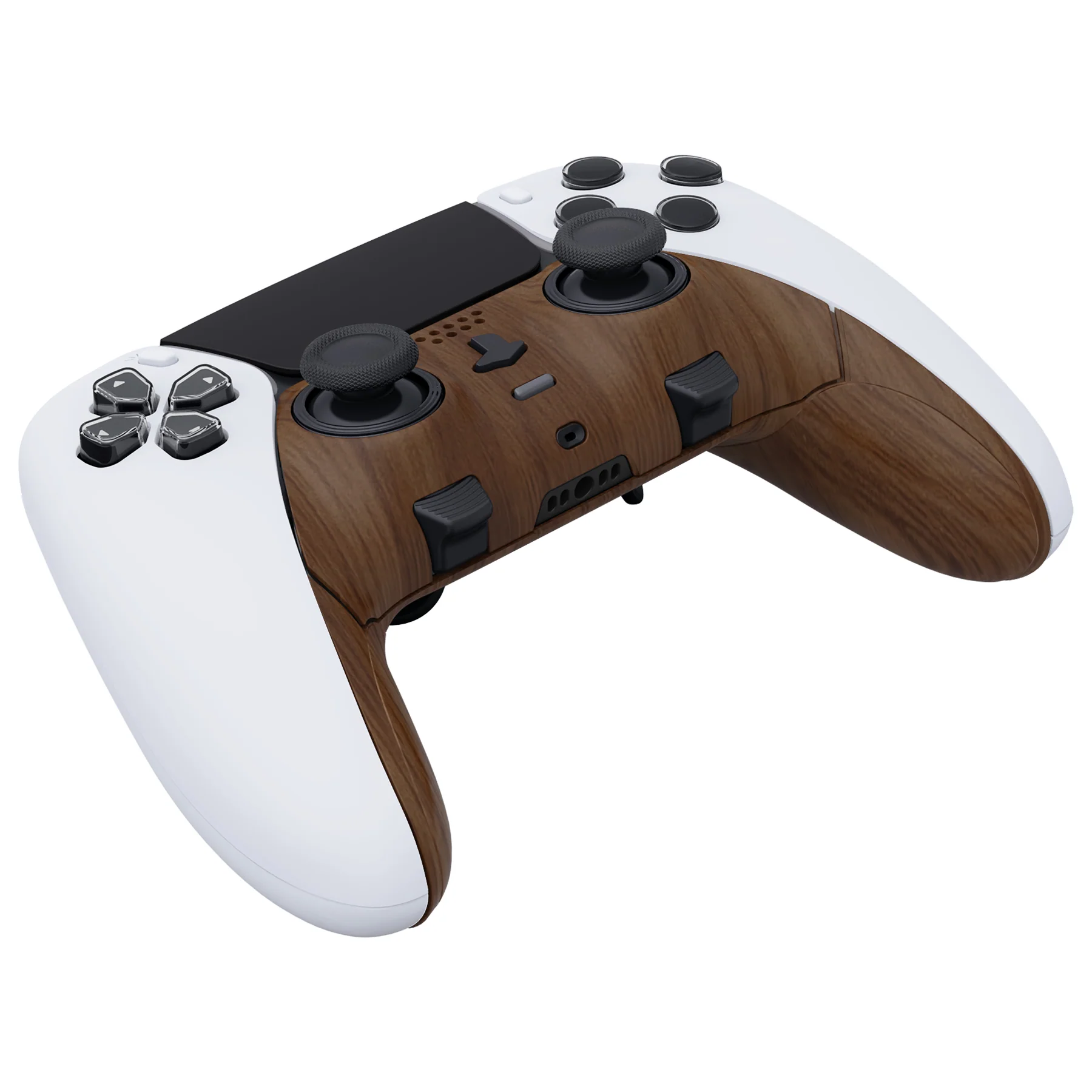eXtremeRate Replacement Top Bottom Decorative Trim Shell Compatible with PS5 Edge Controller - Wood Grain - Image 6